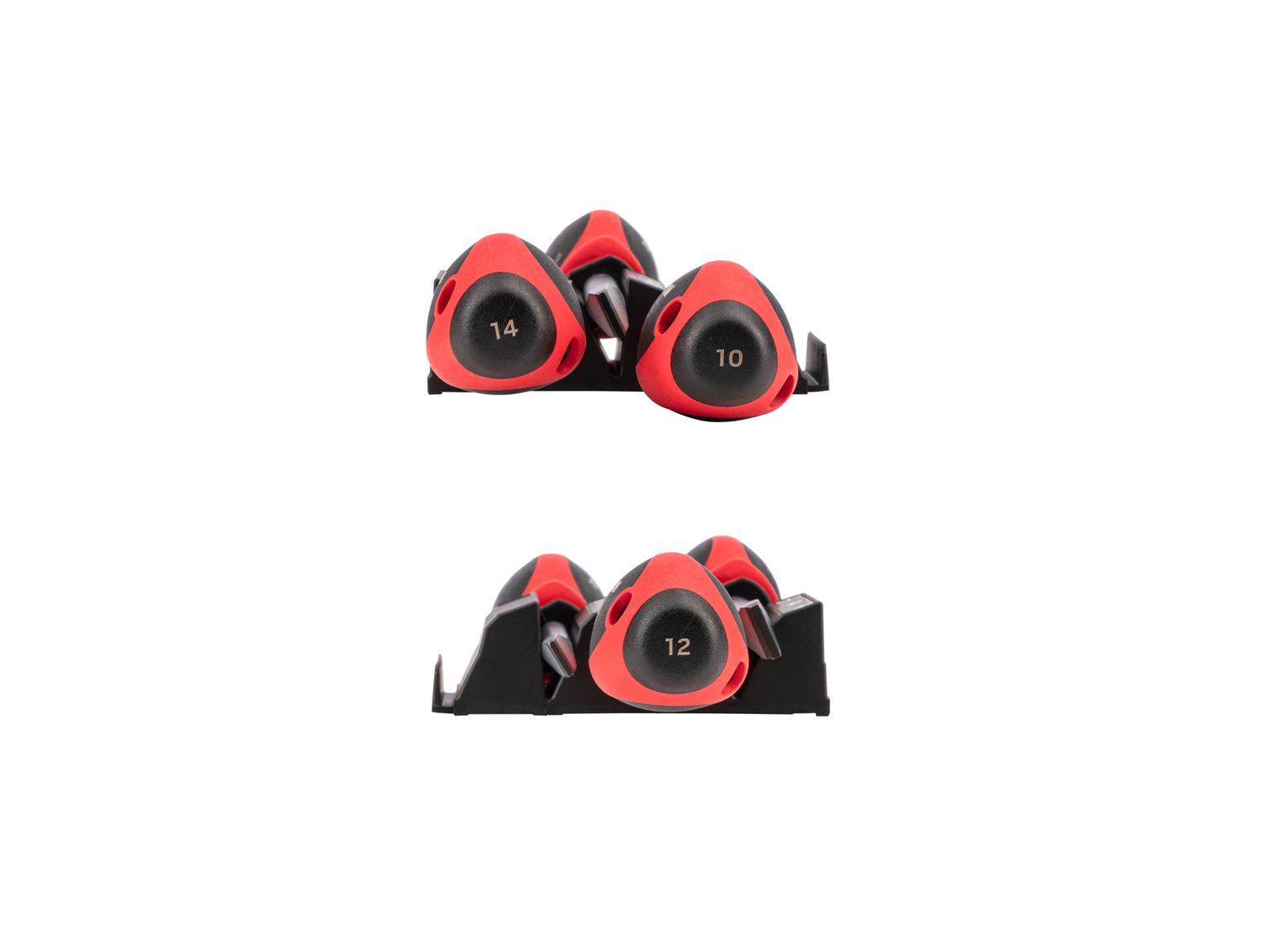 TEKTON Slotted Screwdriver Set with Modular Organizers - 4 Inch Shanks, 3-Piece (10 - 14 mm)