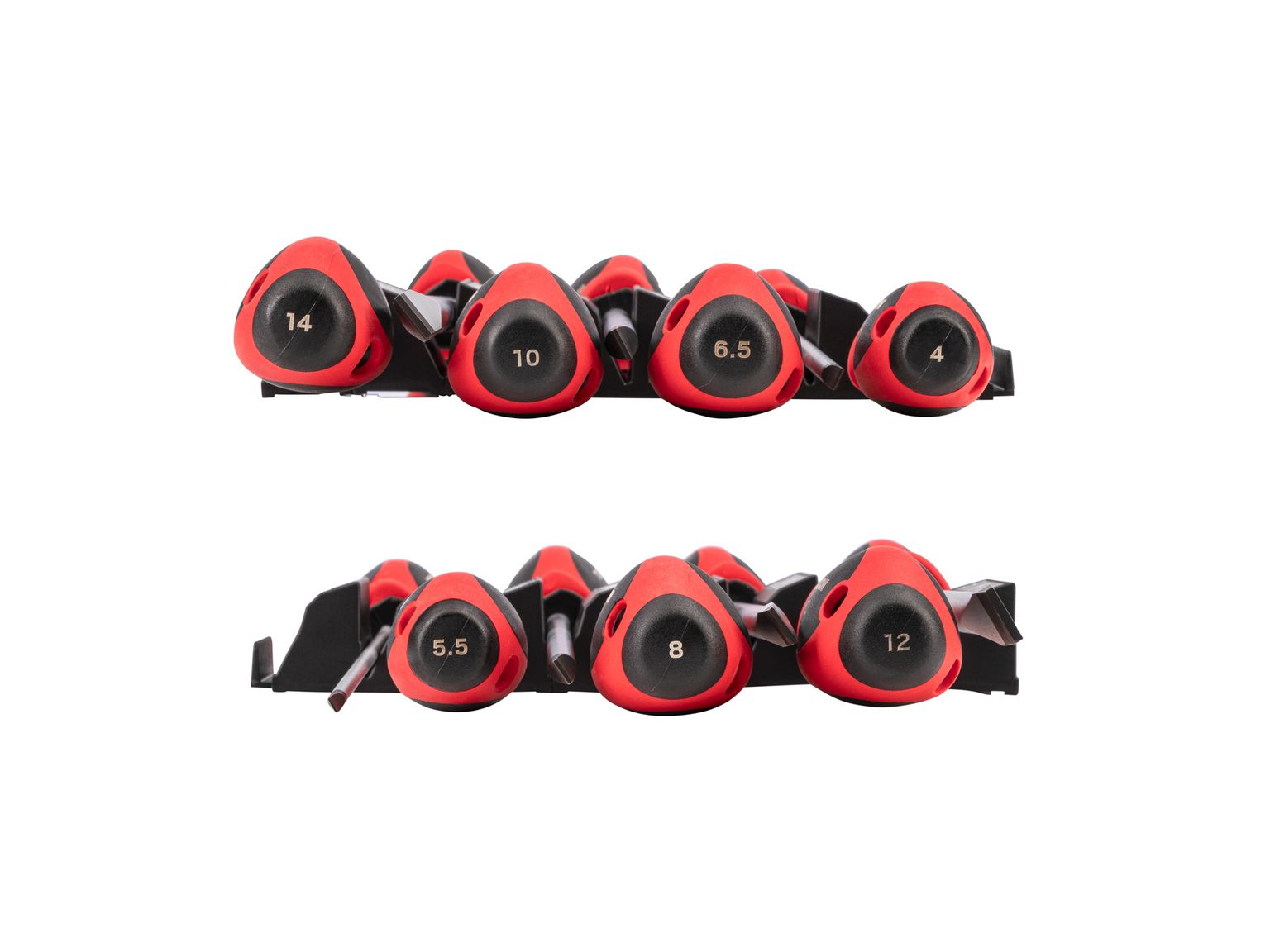 TEKTON Slotted Screwdriver Set with Modular Organizers - 8 Inch Shanks, 7-Piece (4 - 14 mm)