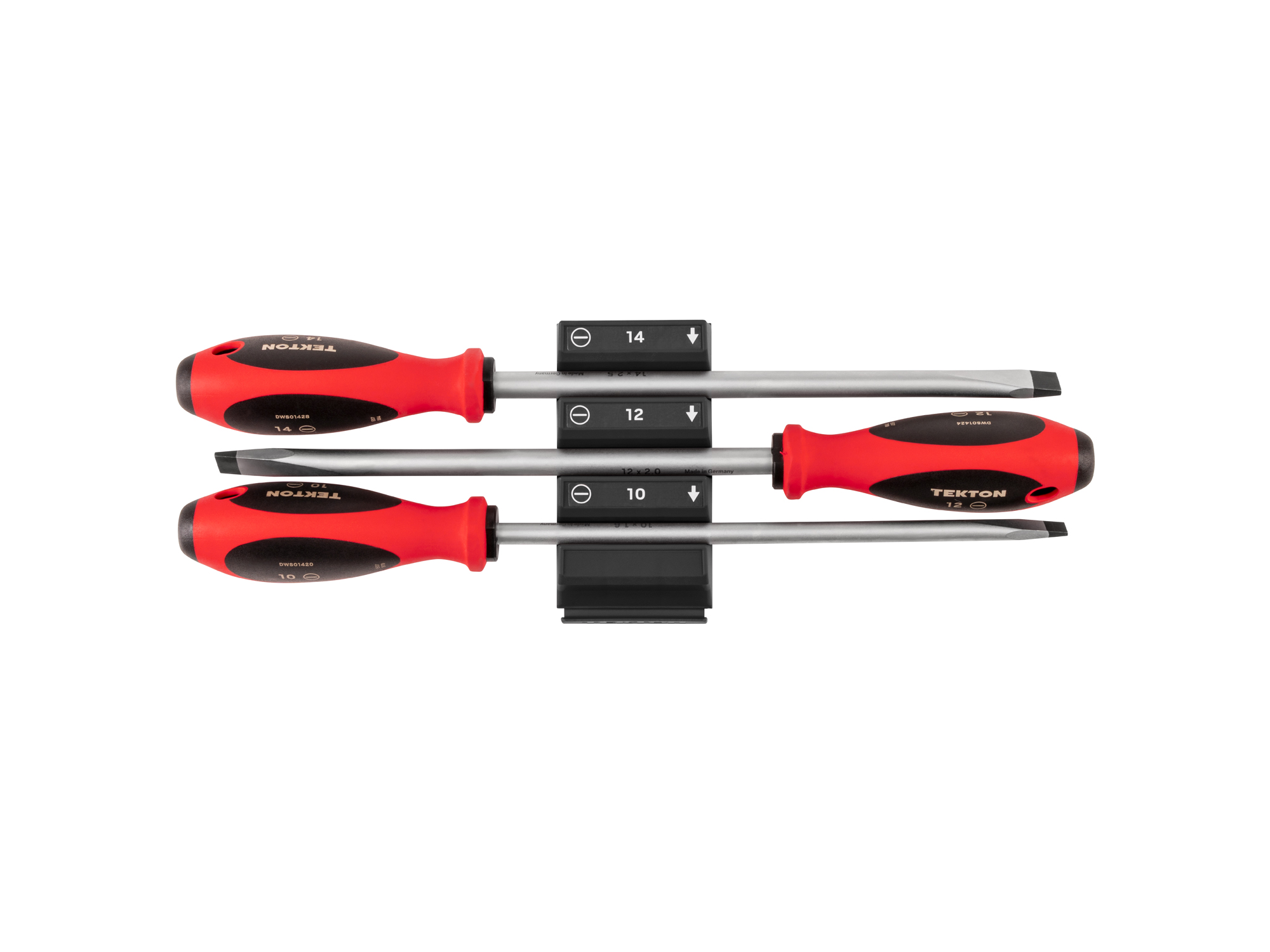Slotted Screwdriver Set with Organizers, 3-Piece (10 - 14 mm) | TEKTON