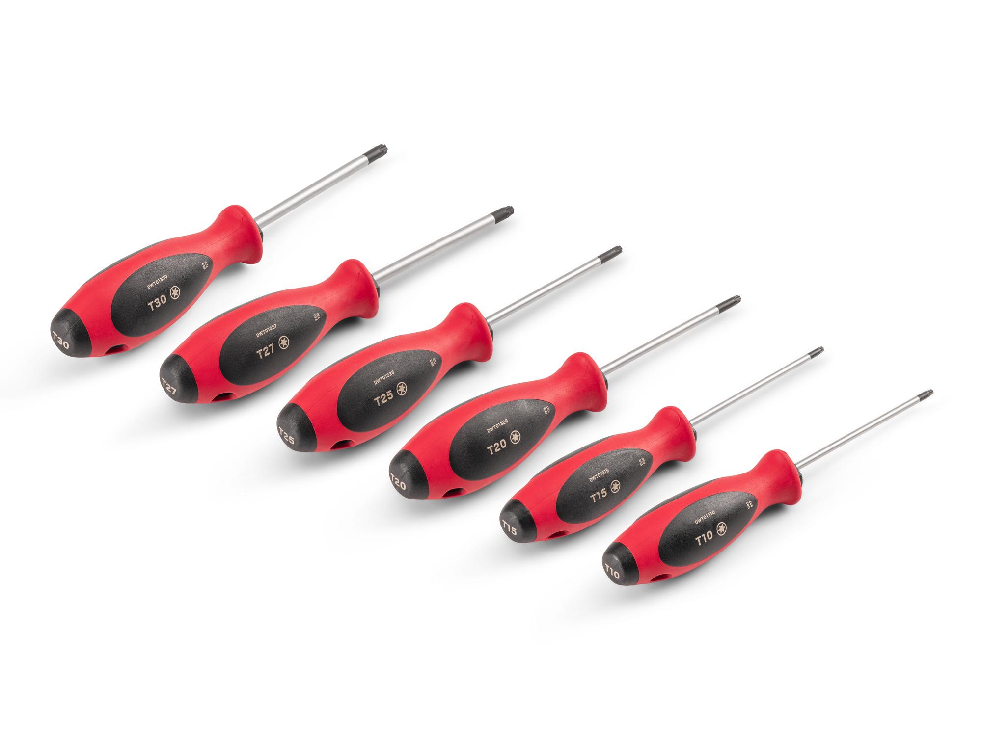 Back angle view of Tekton 4 inch screwdriver set. Item #DWT90001