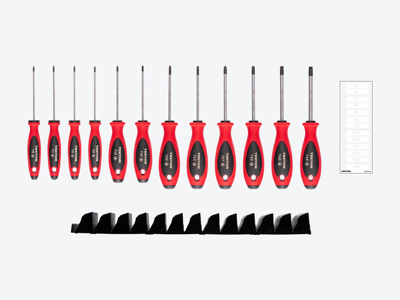 TEKTON Torx Screwdriver Set with Modular Organizers - 4 Inch Shanks, 12-Piece (T6 - T45)
