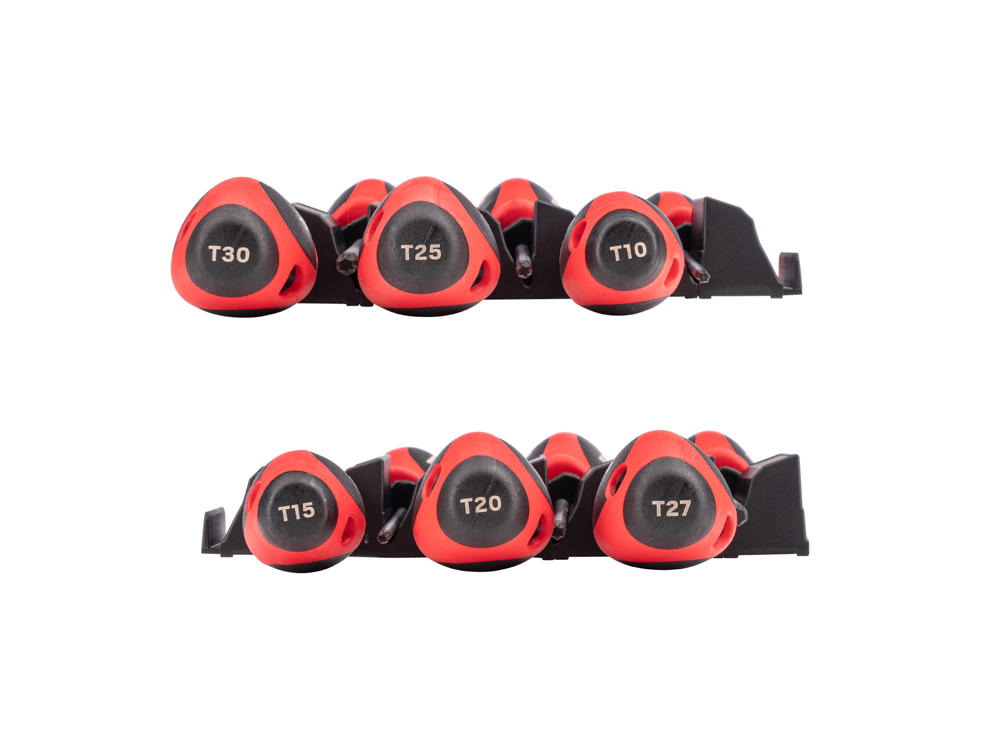 Side view of  Tekton 4 inch screwdriver set. Item #DWT90101