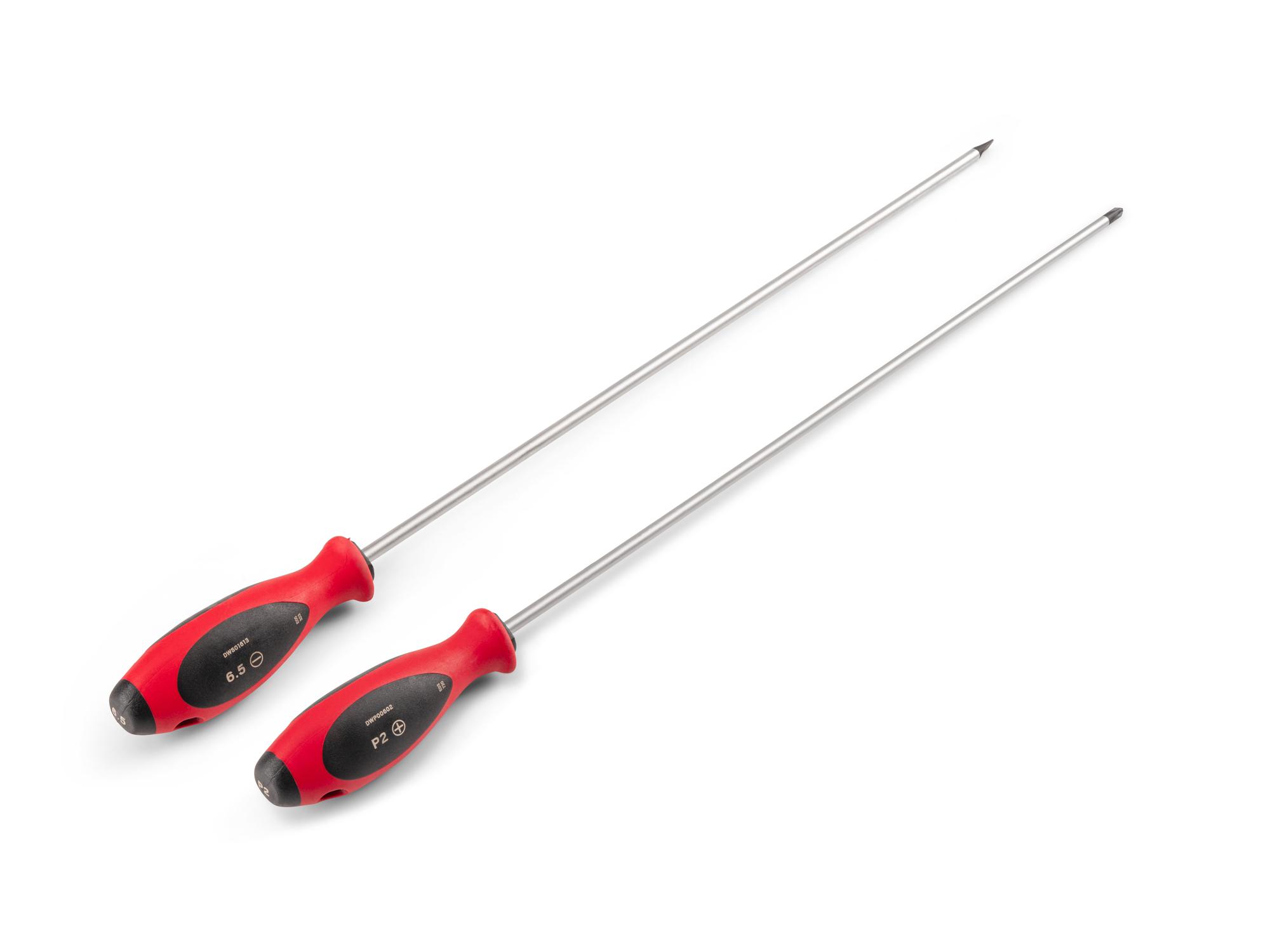 Back angle view of Tekton 18 inch shanks screwdriver set. Item #DWZ90004