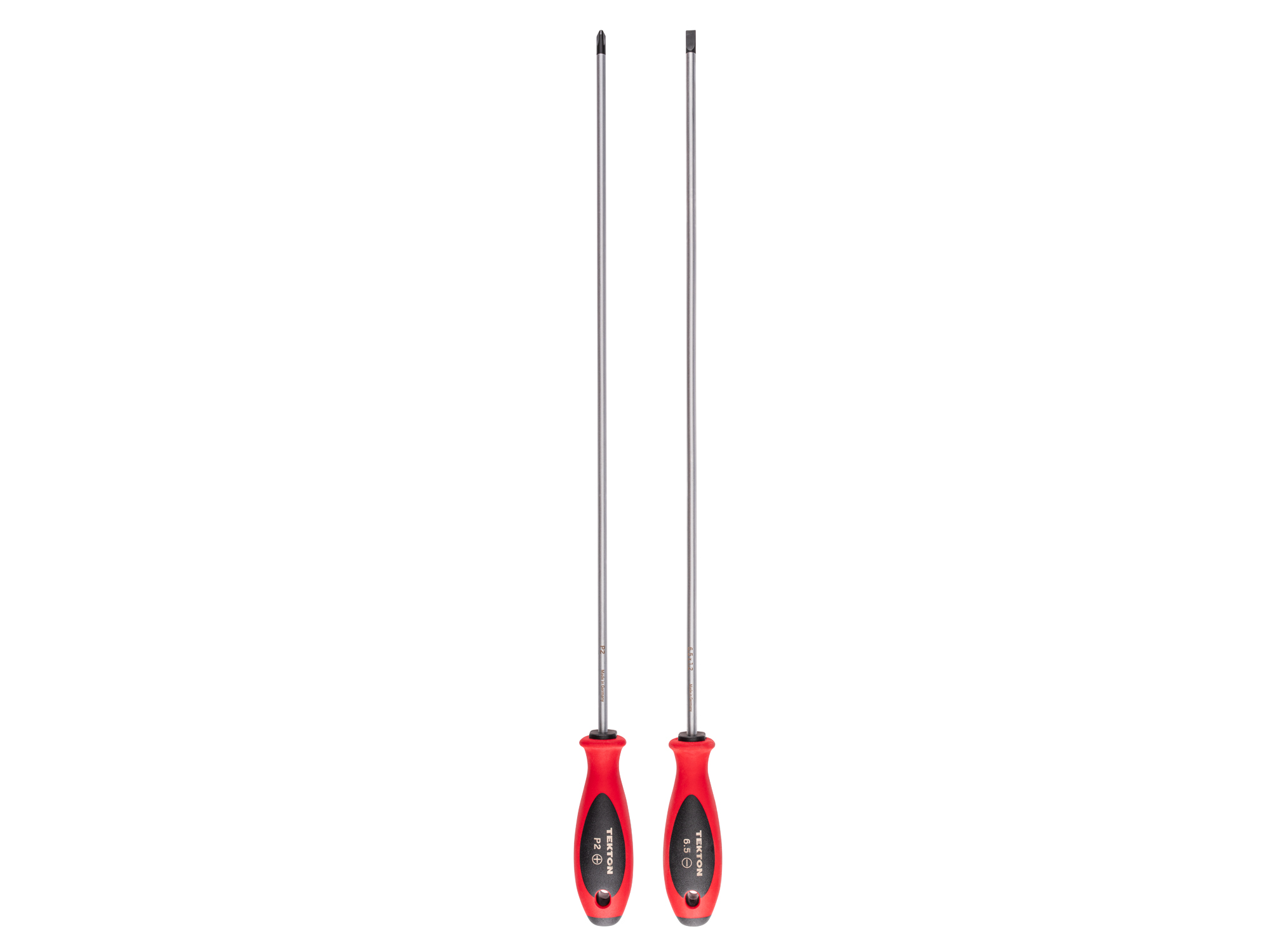 TEKTON Phillips and Slotted Screwdriver Set - 18 Inch Shanks, 2-Piece (#2, 6.5 mm)