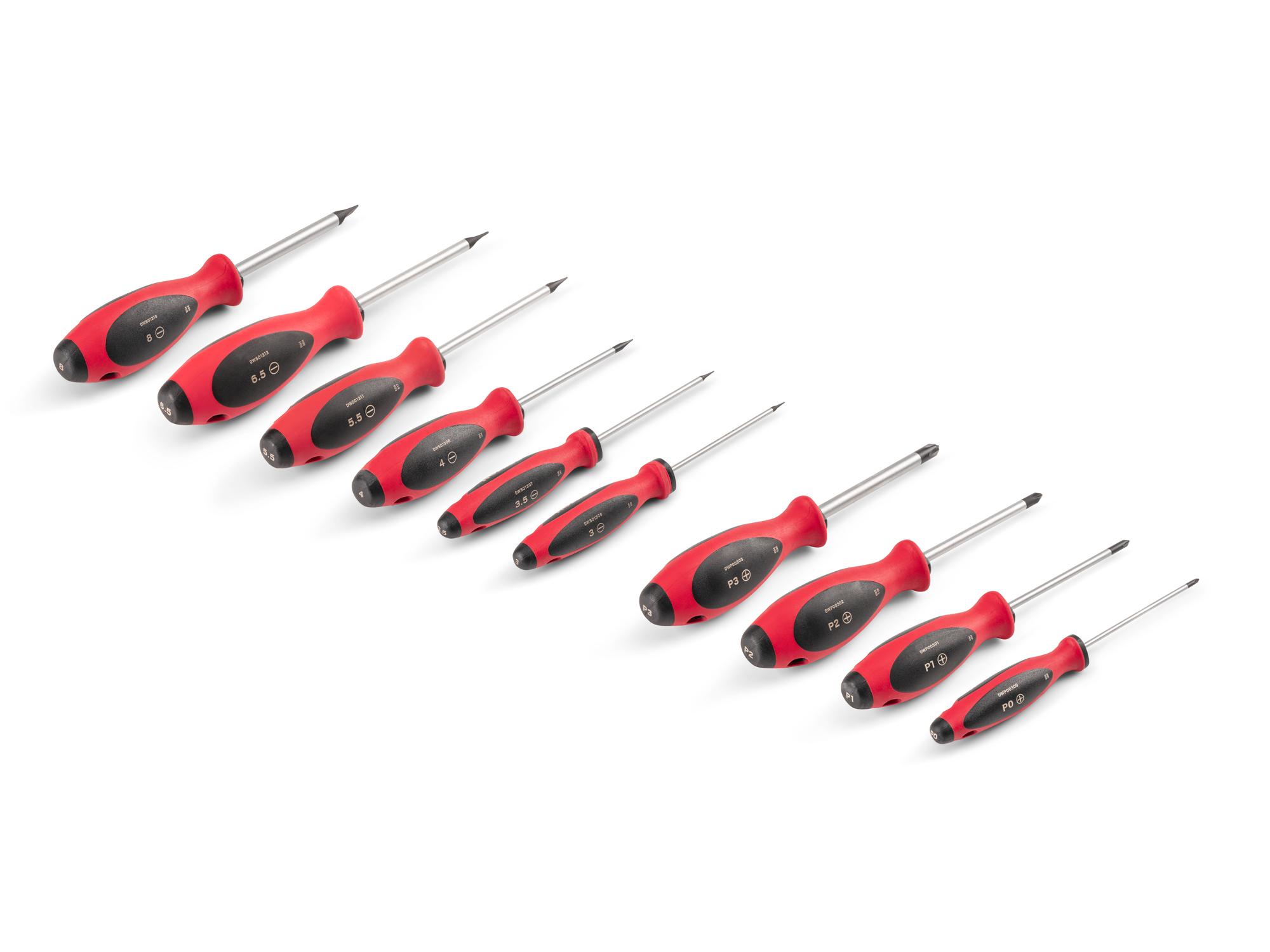 Back angle view of Tekton 4 inch shanks screwdriver set. Item #DWZ90006