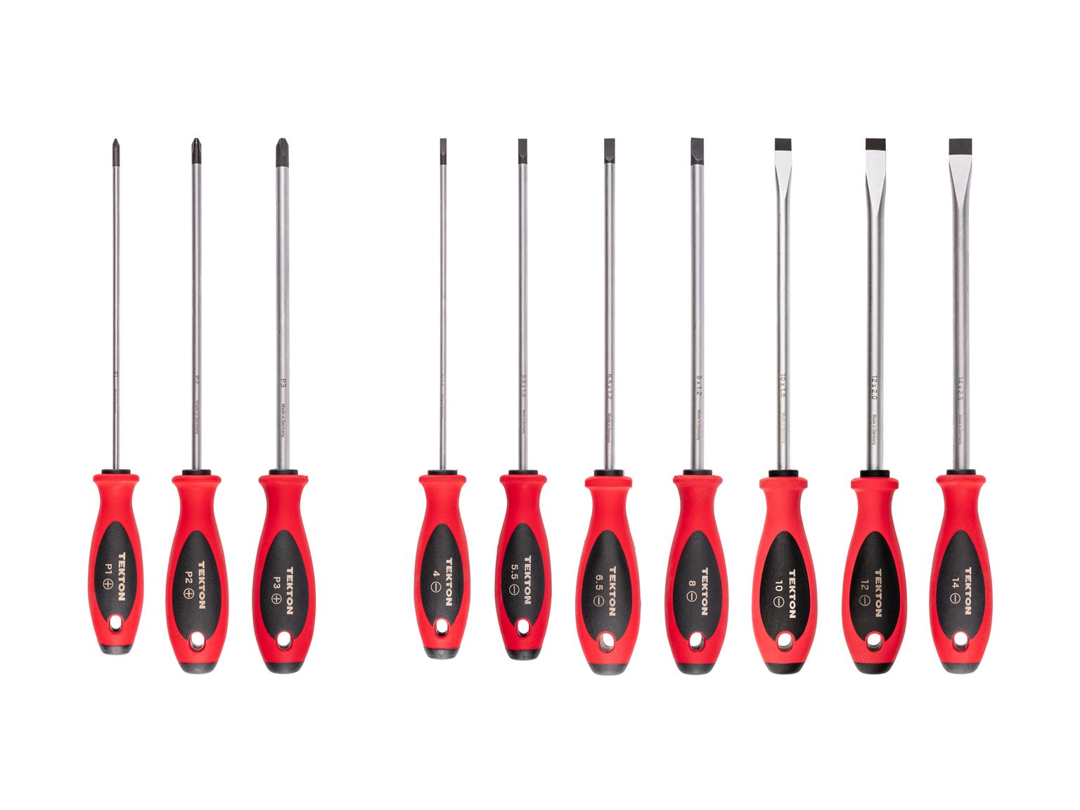 Phillips and Slotted Screwdriver Set - 8 Inch Shanks (10-Piece)