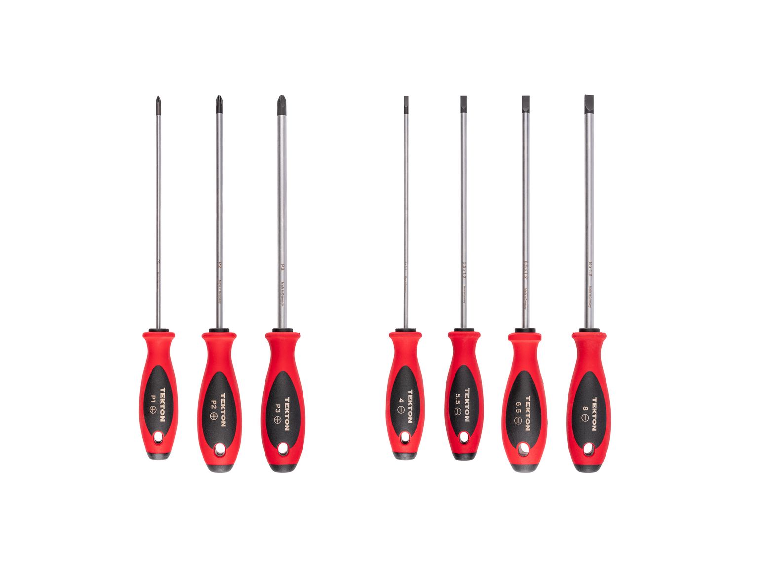 Phillips and Slotted Screwdriver Set - 8 Inch Shanks (7-Piece)