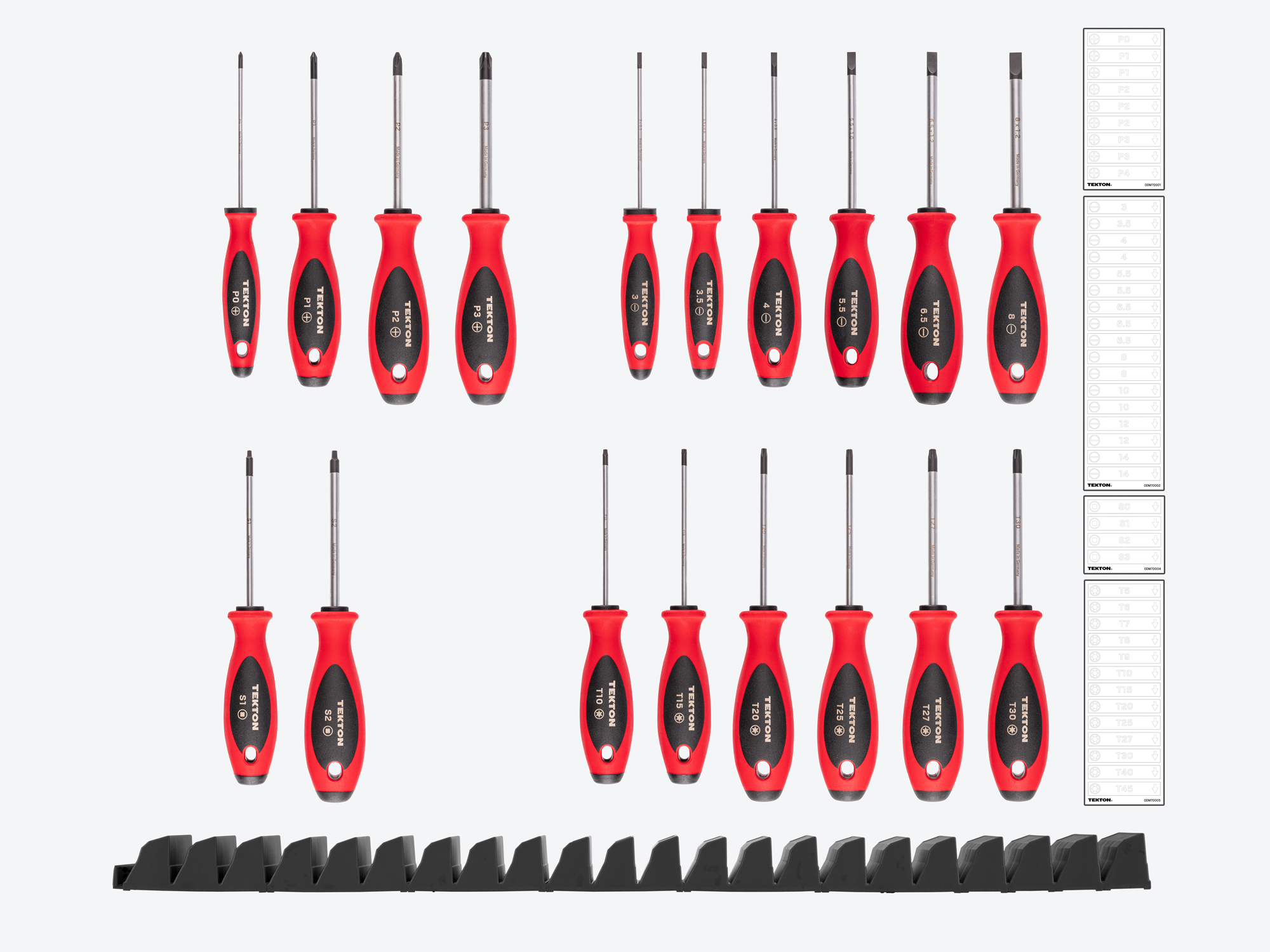 Phillips, Slotted, Torx, Square Driver Set with Organizers | TEKTON