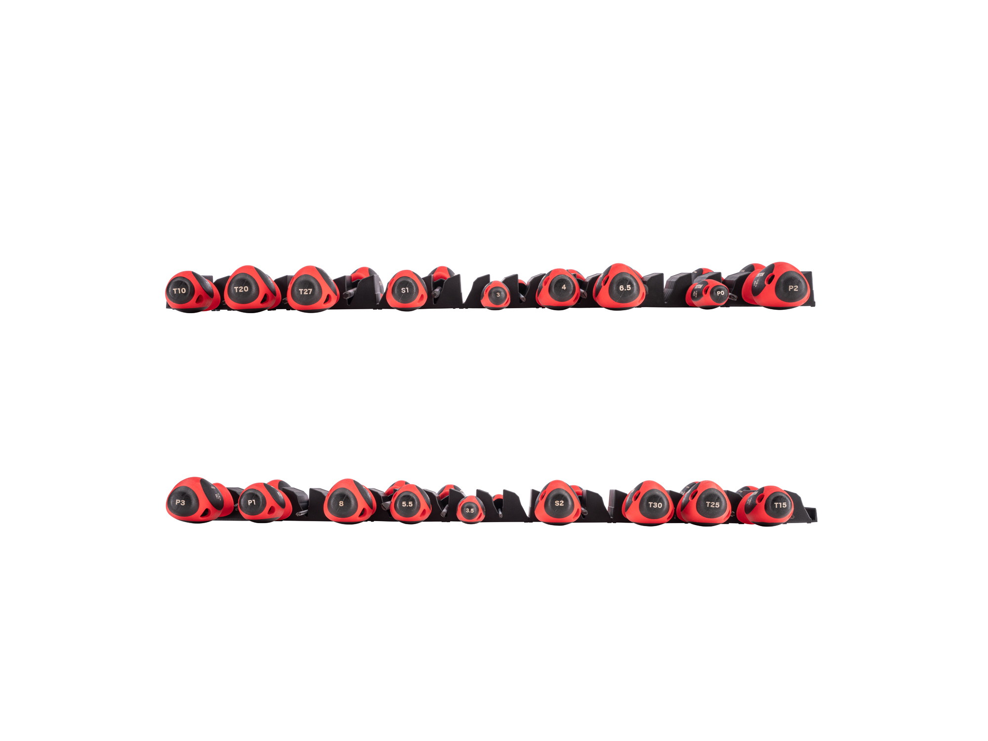 Side view of  Tekton 4 inch screwdriver set. Item #DWZ90101