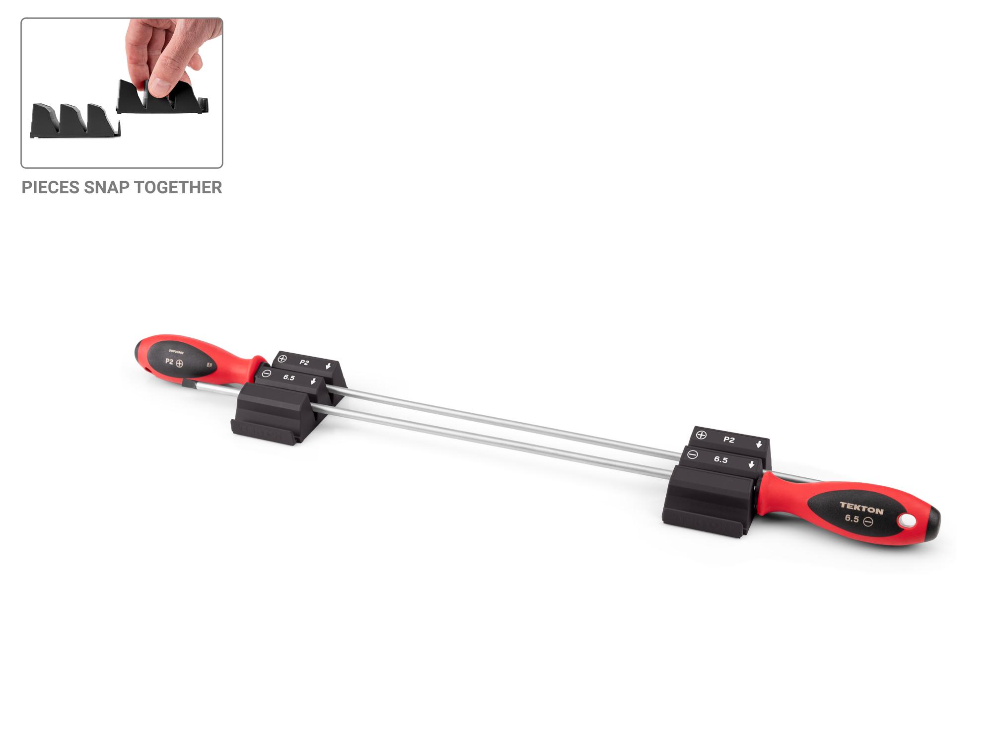 TEKTON Phillips and Slotted Screwdriver Set with Black Modular Organizers - 18 Inch Shanks, 2-Piece (#2, 6.5 mm)