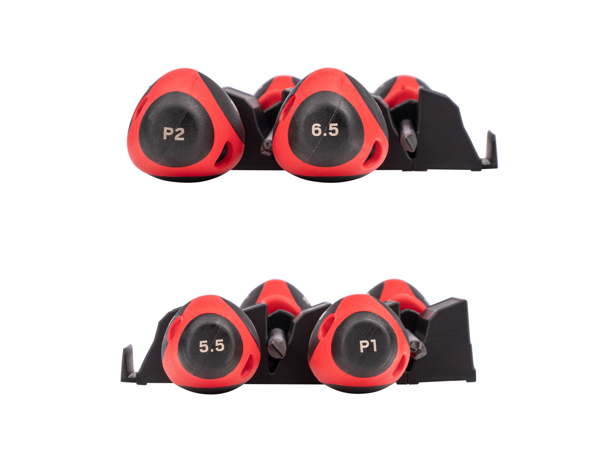 Side view of  Tekton 4 inch screwdriver set. Item #DWZ90105