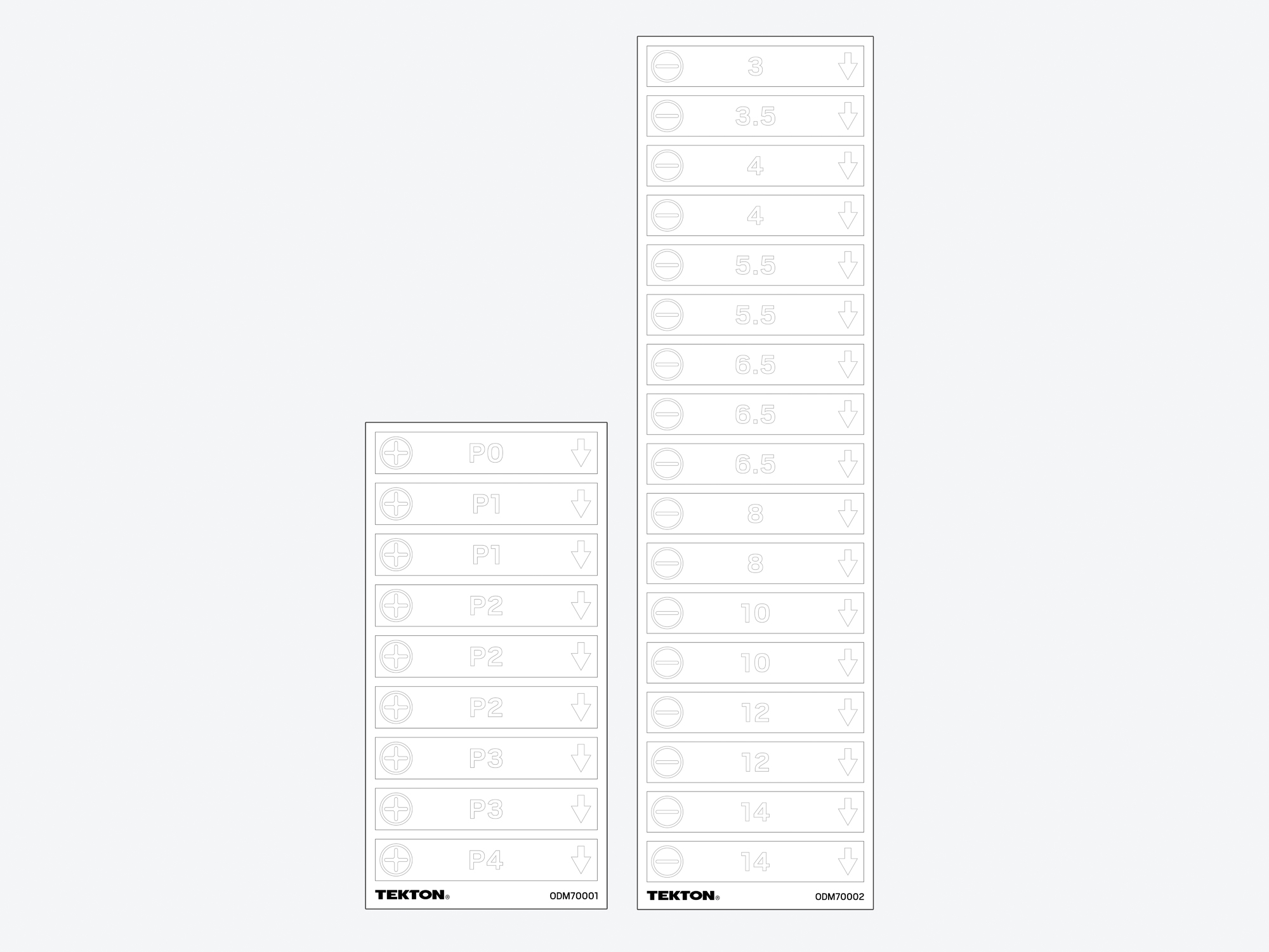 Phillips/Slotted Screwdriver Set with Organizers, 10-Piece | TEKTON