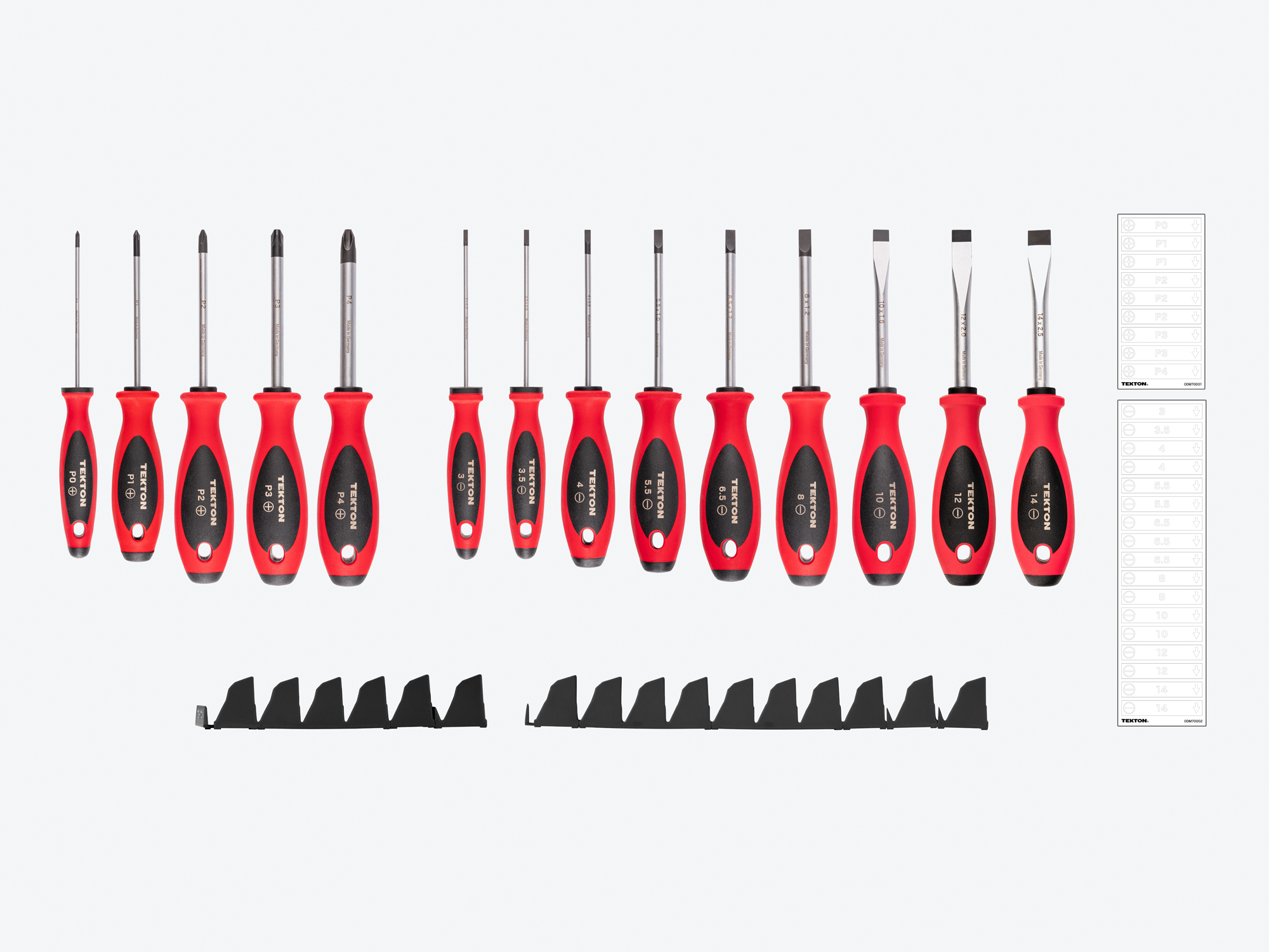 Phillips/Slotted Screwdriver Set with Organizers, 14-Piece | TEKTON
