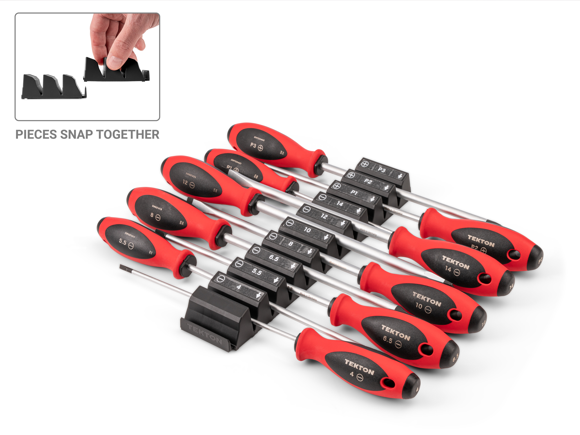 Phillips and Slotted Screwdriver Set with Organizer, 10-Piece | TEKTON