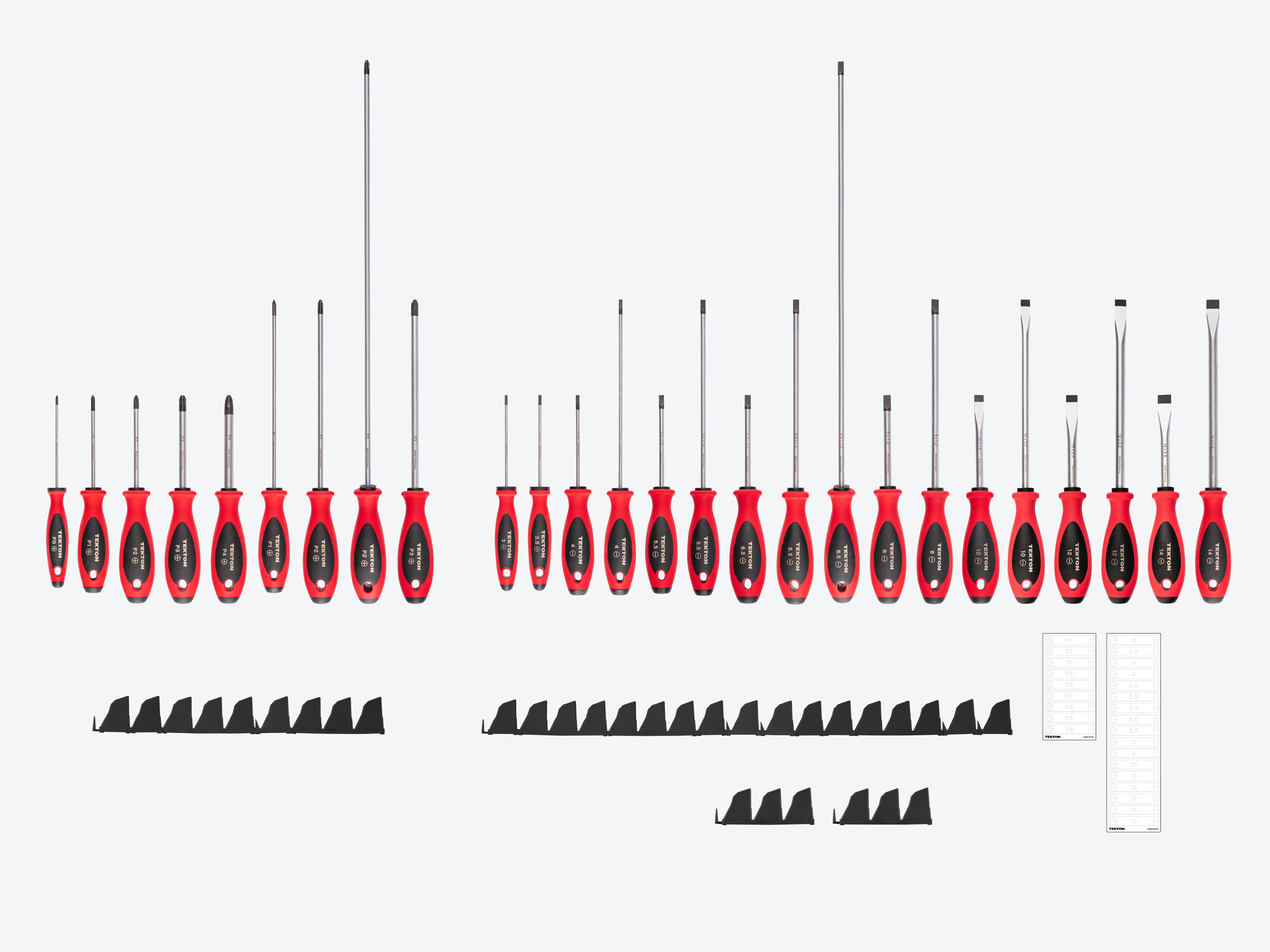 Phillips/Slotted Screwdriver Set with Organizers, 26-Piece | TEKTON