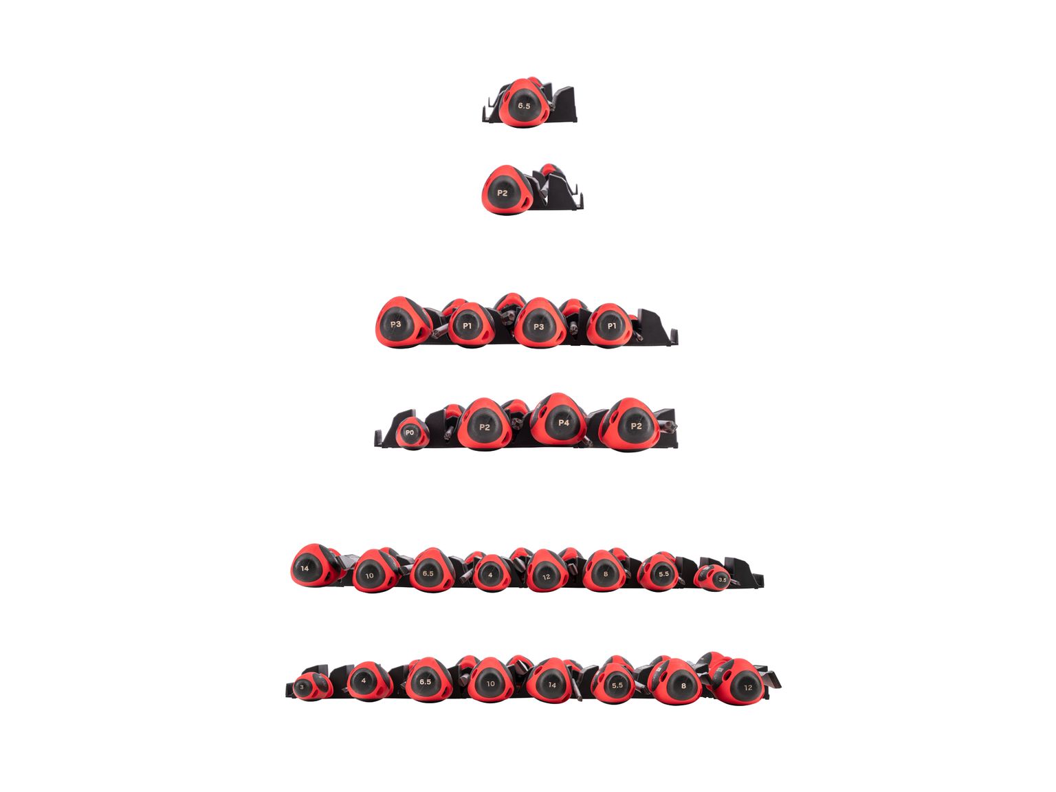 TEKTON Phillips and Slotted Screwdriver Set with Modular Organizers - 4, 8, 18 Inch Shanks, 26-Piece (#0 - #4, 3 - 14 mm)