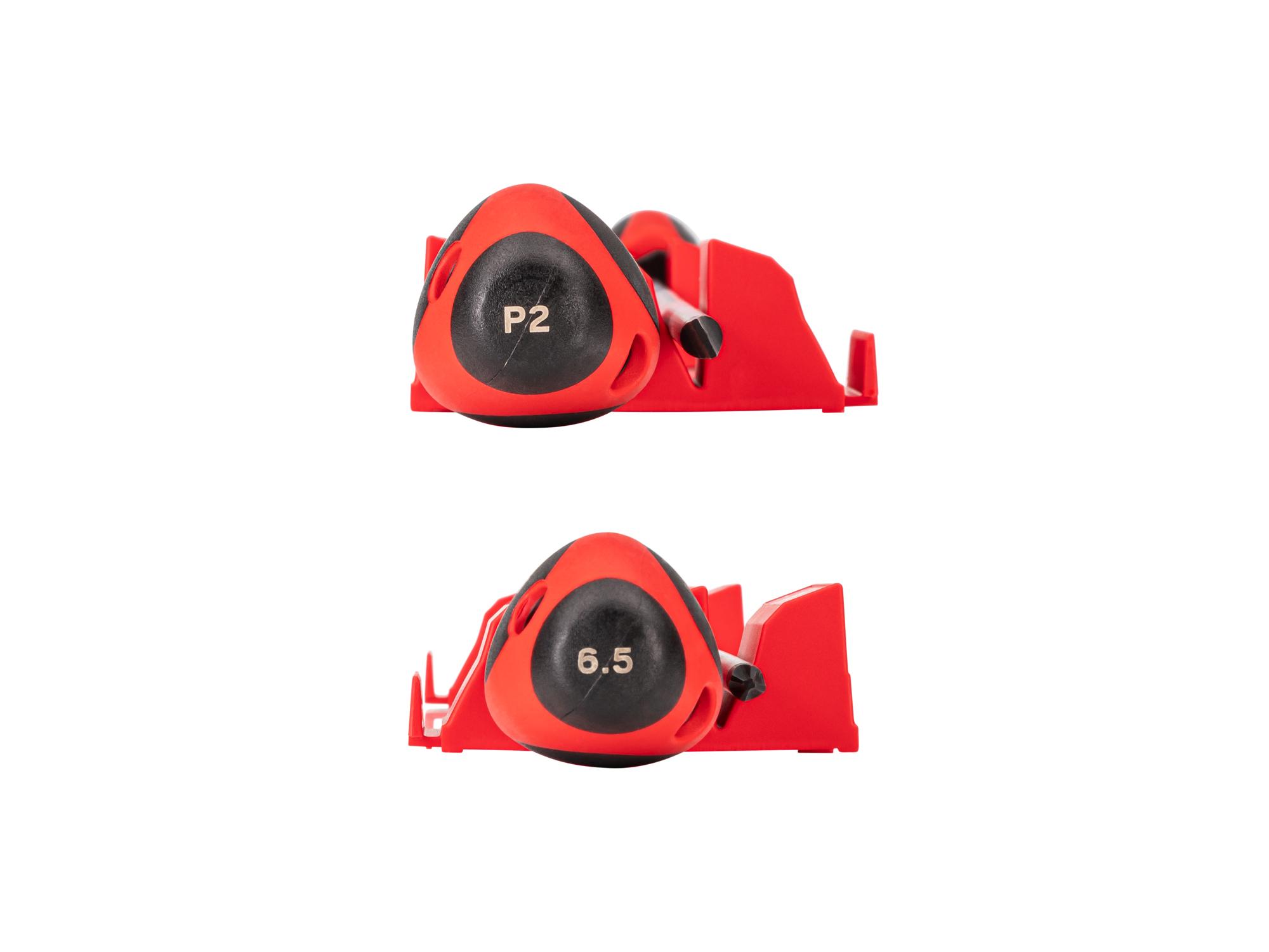 TEKTON Phillips and Slotted Screwdriver Set with Red Modular Organizers - 18 Inch Shanks, 2-Piece (#2, 6.5 mm)