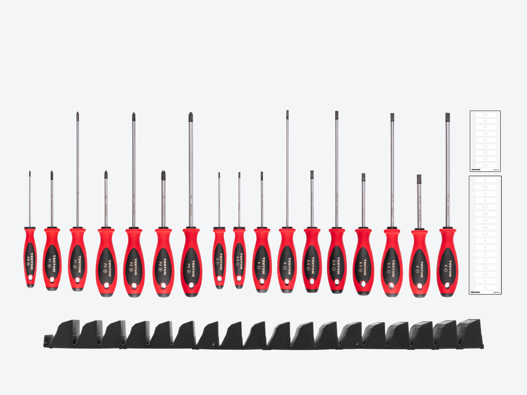 Phillips/Slotted Screwdriver Set with Organizers, 17-Piece | TEKTON
