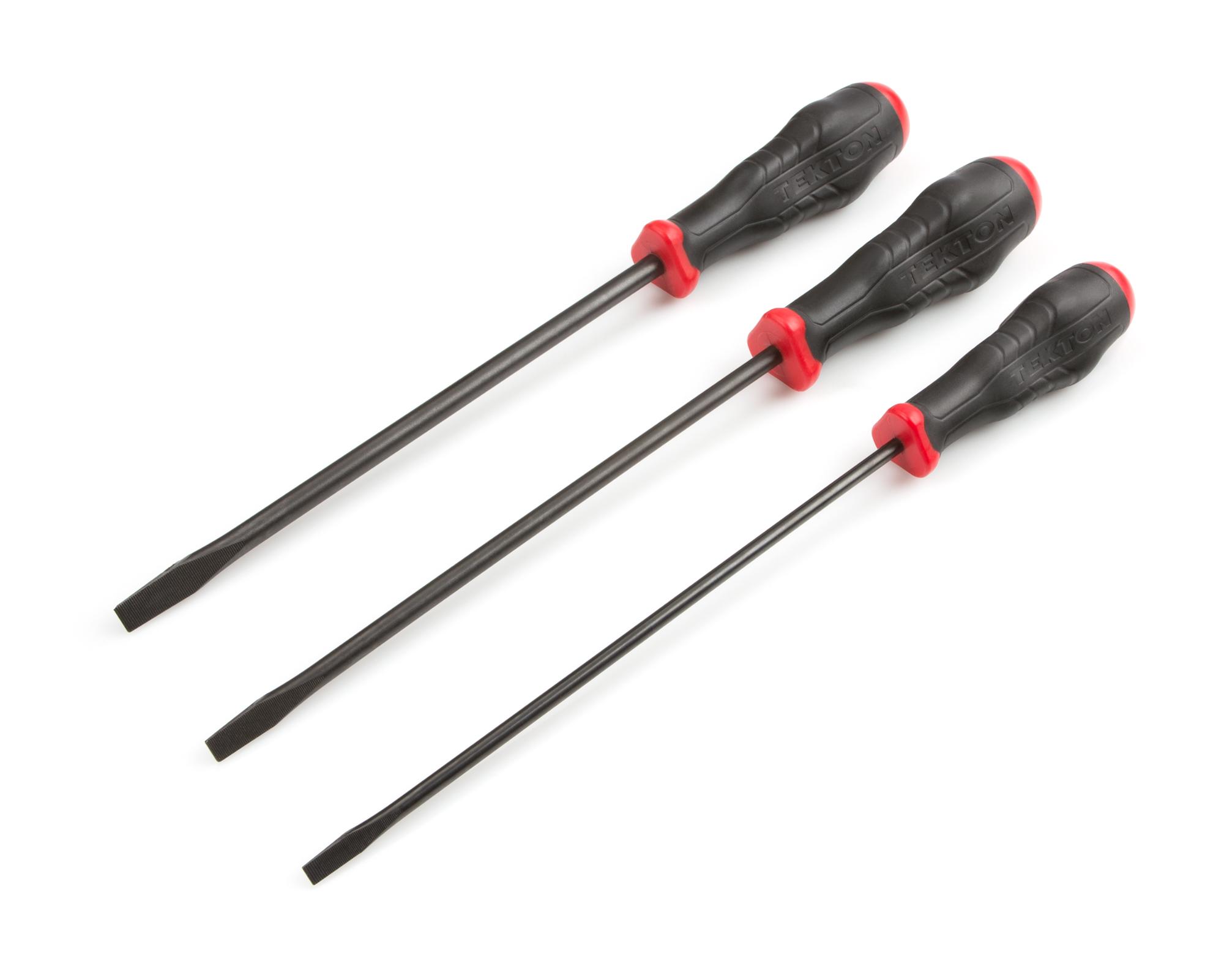 Long Slotted High-Torque Handle Black Oxide Blade Screwdriver Set, 3-Piece (3/16-5/16 in.) - Keystone Slotted Tips