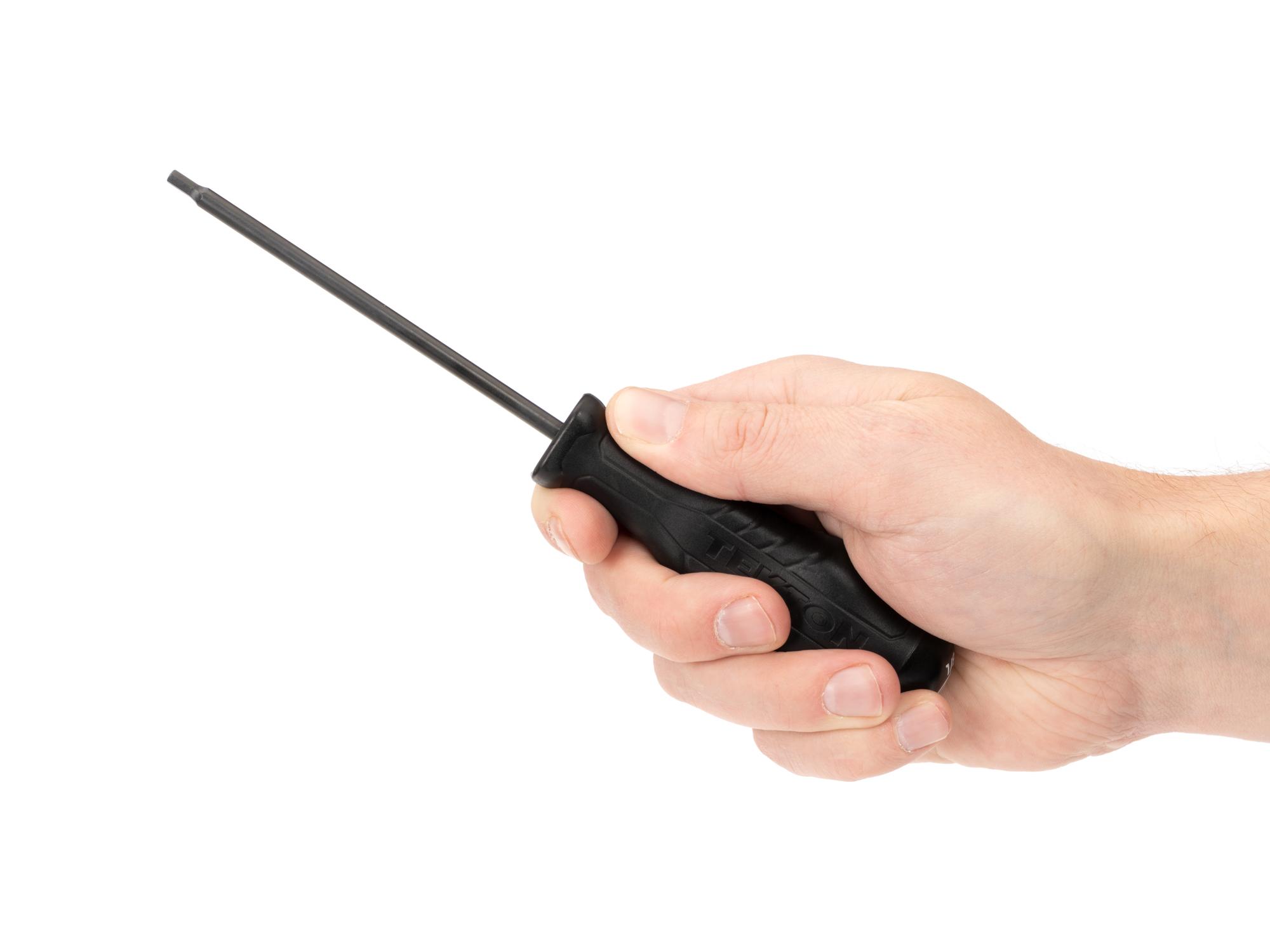 Person holding Tekton screwdriver. Item #X11