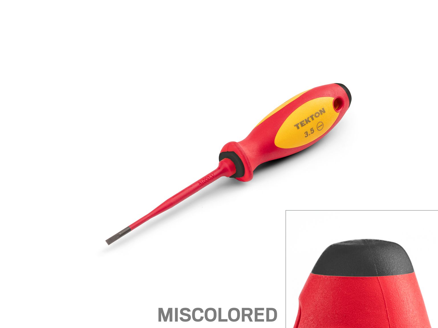 TEKTON 3.5 mm Slotted Insulated Screwdriver (4 in. Shank) (Irregular)