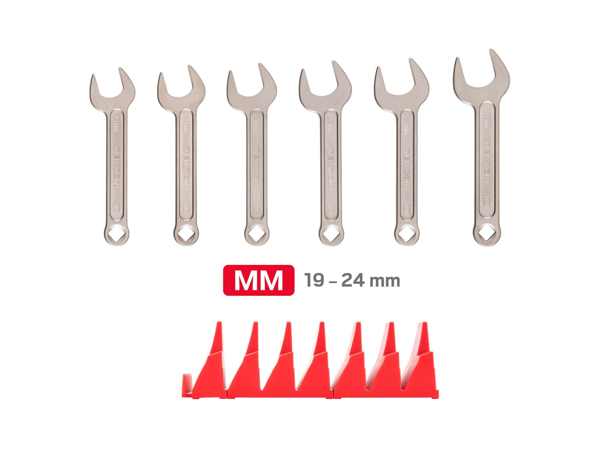 TEKTON Service Wrench Set with Modular Organizers, 6-Piece (19-24 mm)