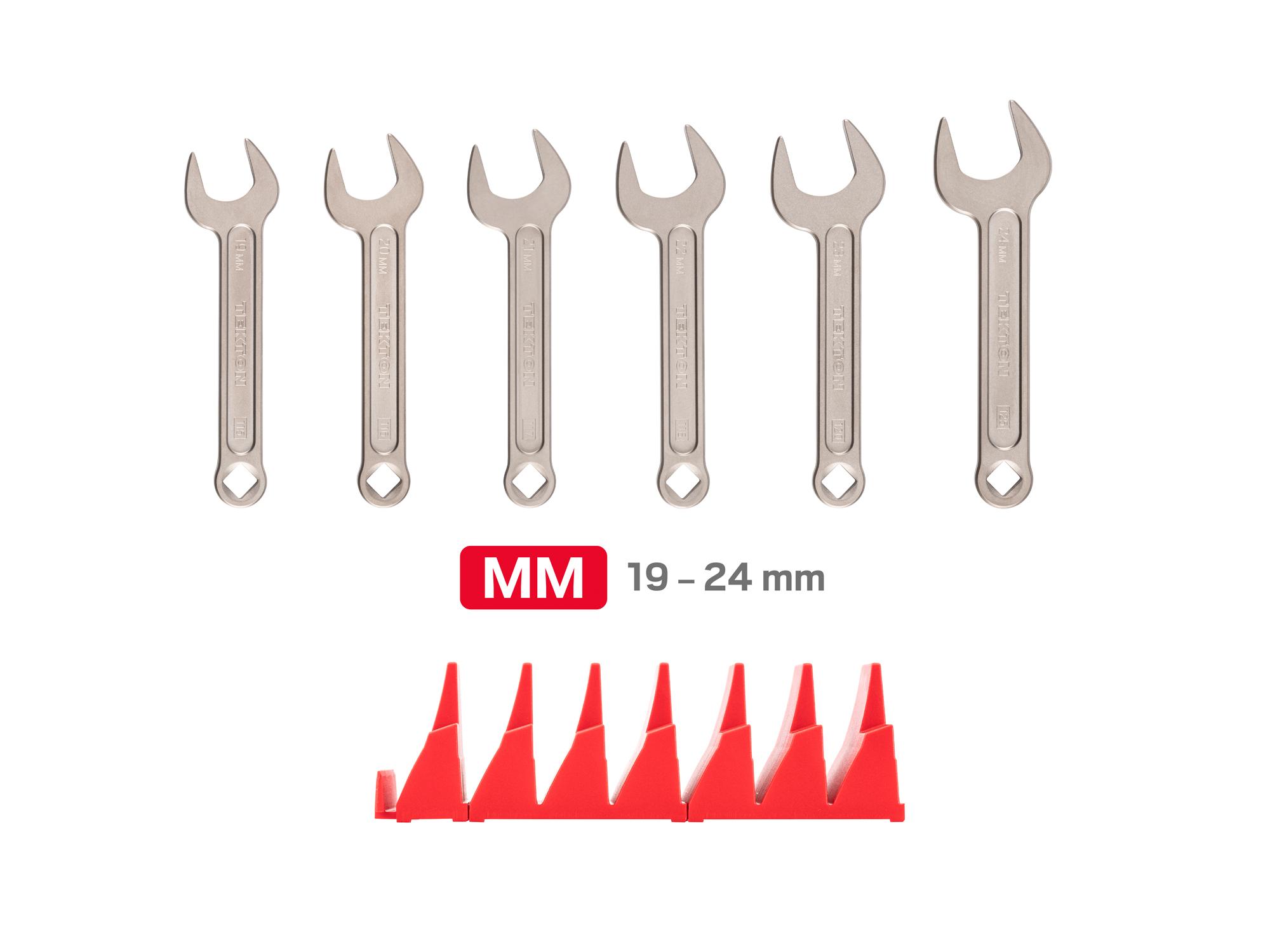 Laid out contents of Tekton modular service wrench set. Item #WSE95200