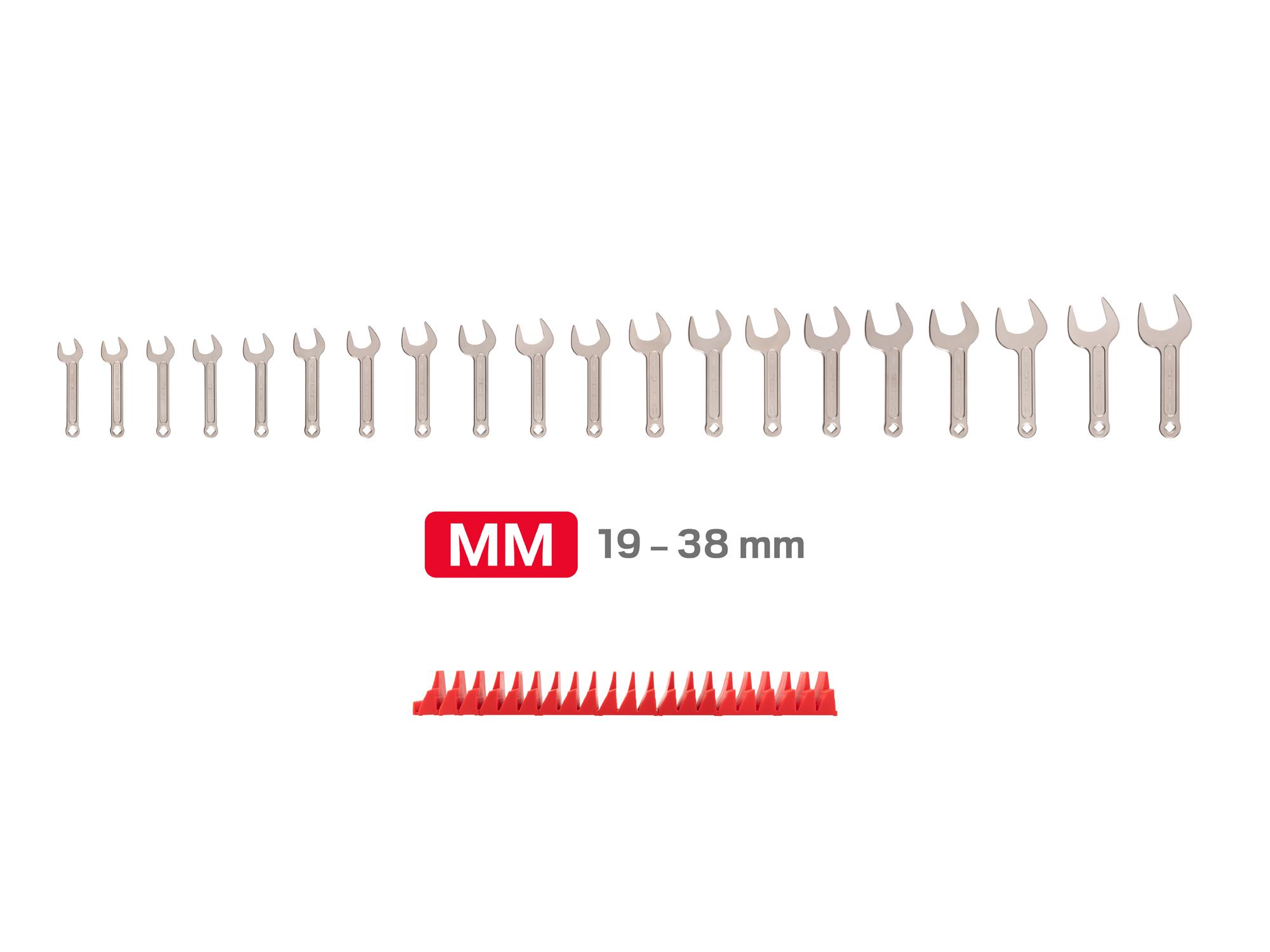 Laid out contents of Tekton modular service wrench set. Item #WSE95201
