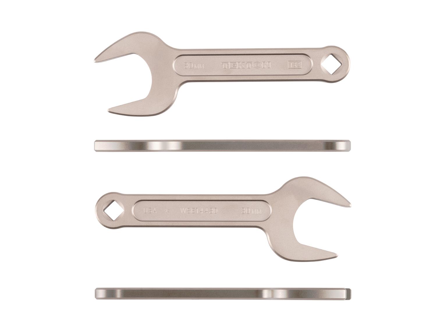 Side view of Tekton 30 millimeter service wrench set. Item #WSE14430