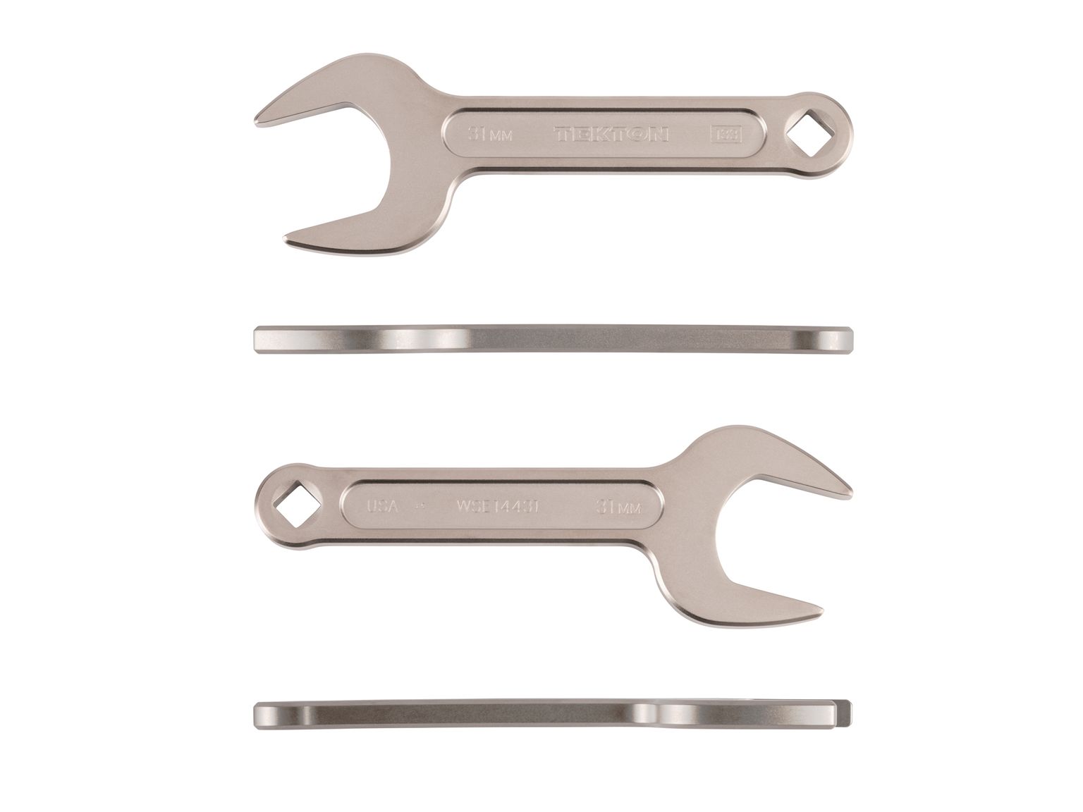 Side view of Tekton 31 millimeter service wrench set. Item #WSE14431