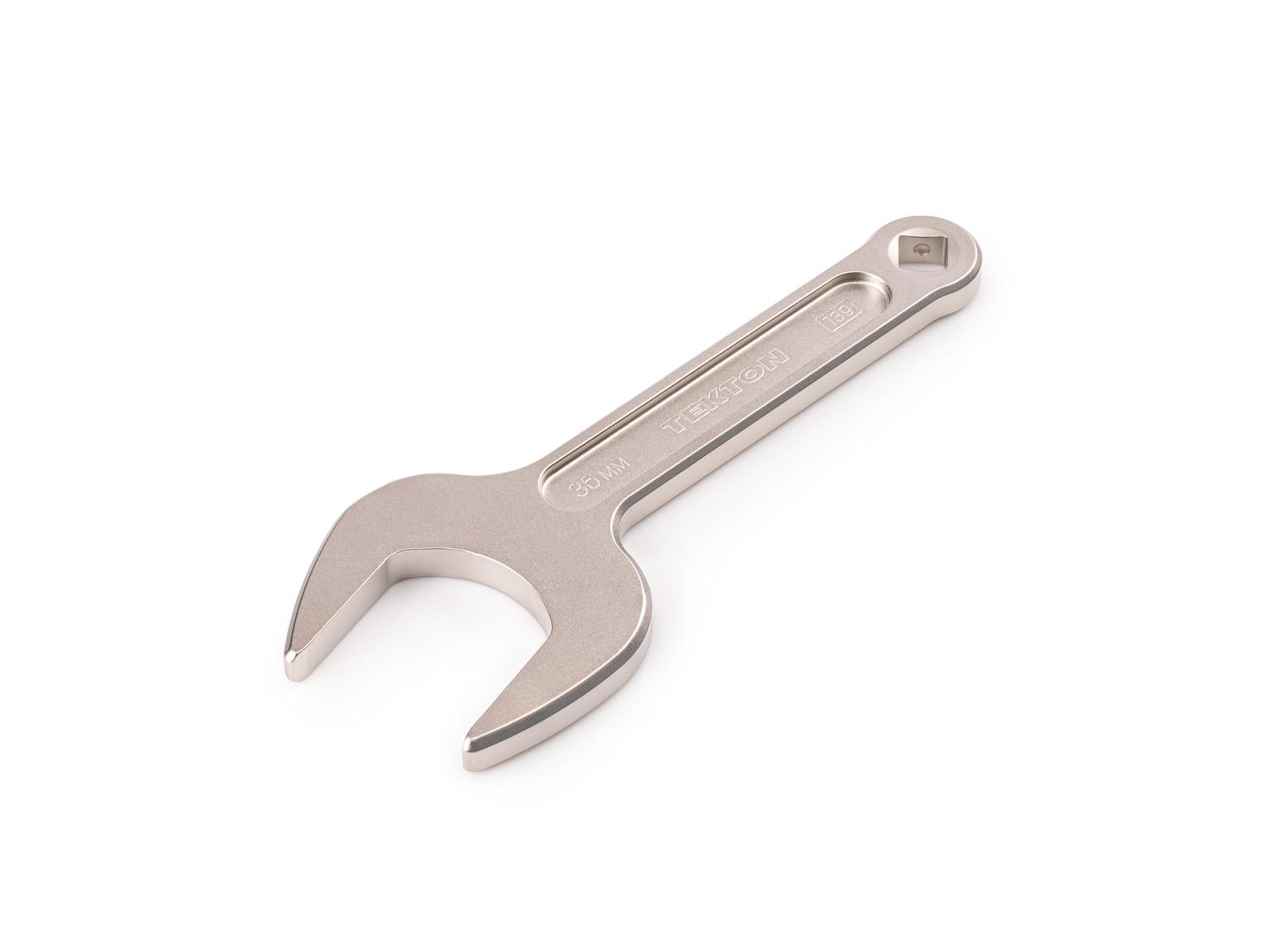 Front-right angle view of Tekton 36 millimeter service wrench set. Item #WSE14436
