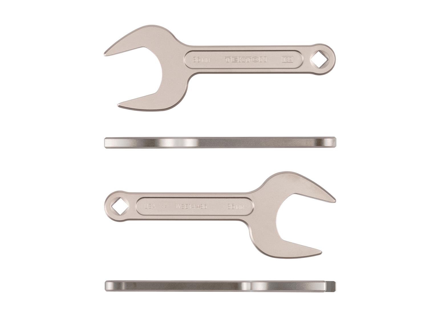 Side view of Tekton 36 millimeter service wrench set. Item #WSE14436