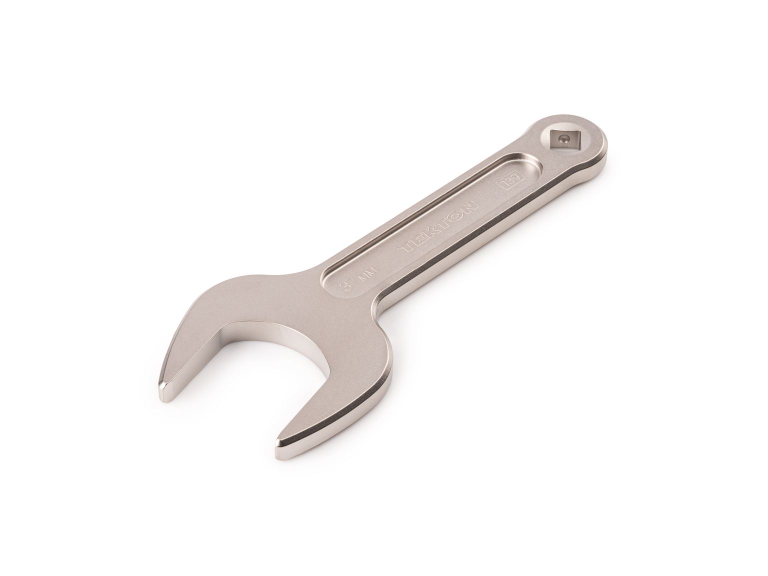 Front-right angle view of Tekton 37 millimeter service wrench set. Item #WSE14437