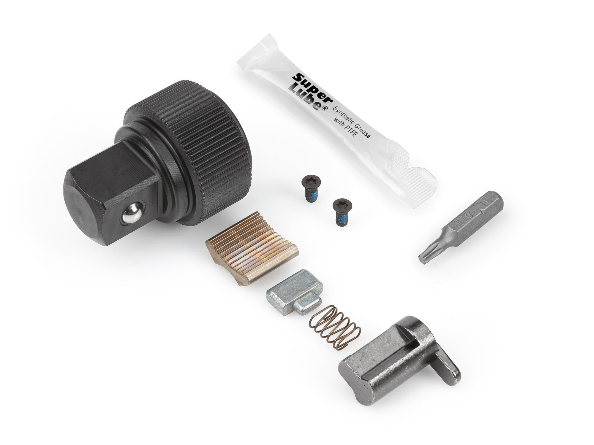Front-right angle view of Tekton socket drive tools part set. Item #SRH9X016