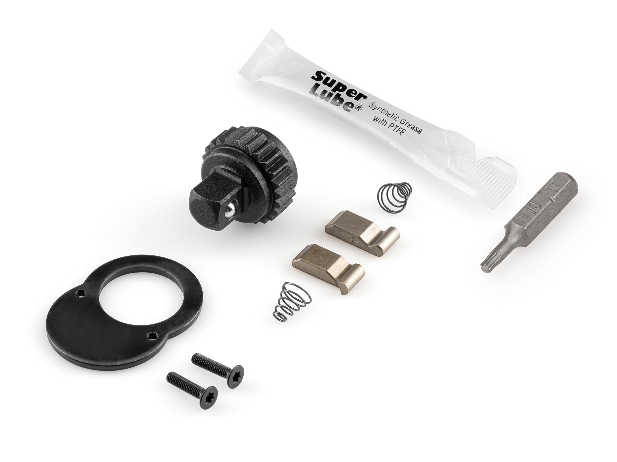 Front-right angle view of Tekton socket drive tools part set. Item #TRQ9X010