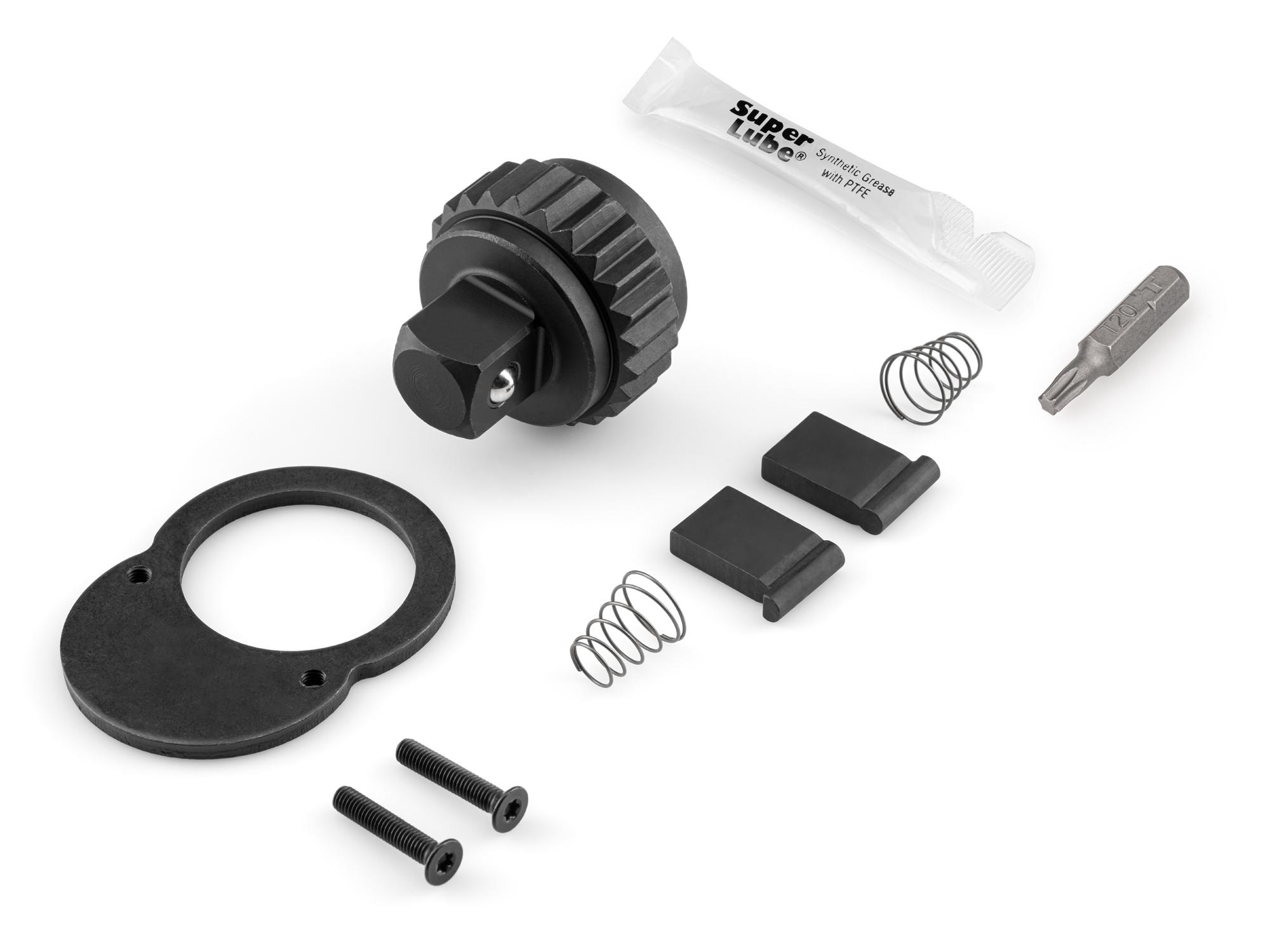 Front-right angle view of Tekton socket drive tools part set. Item #TRQ9X012