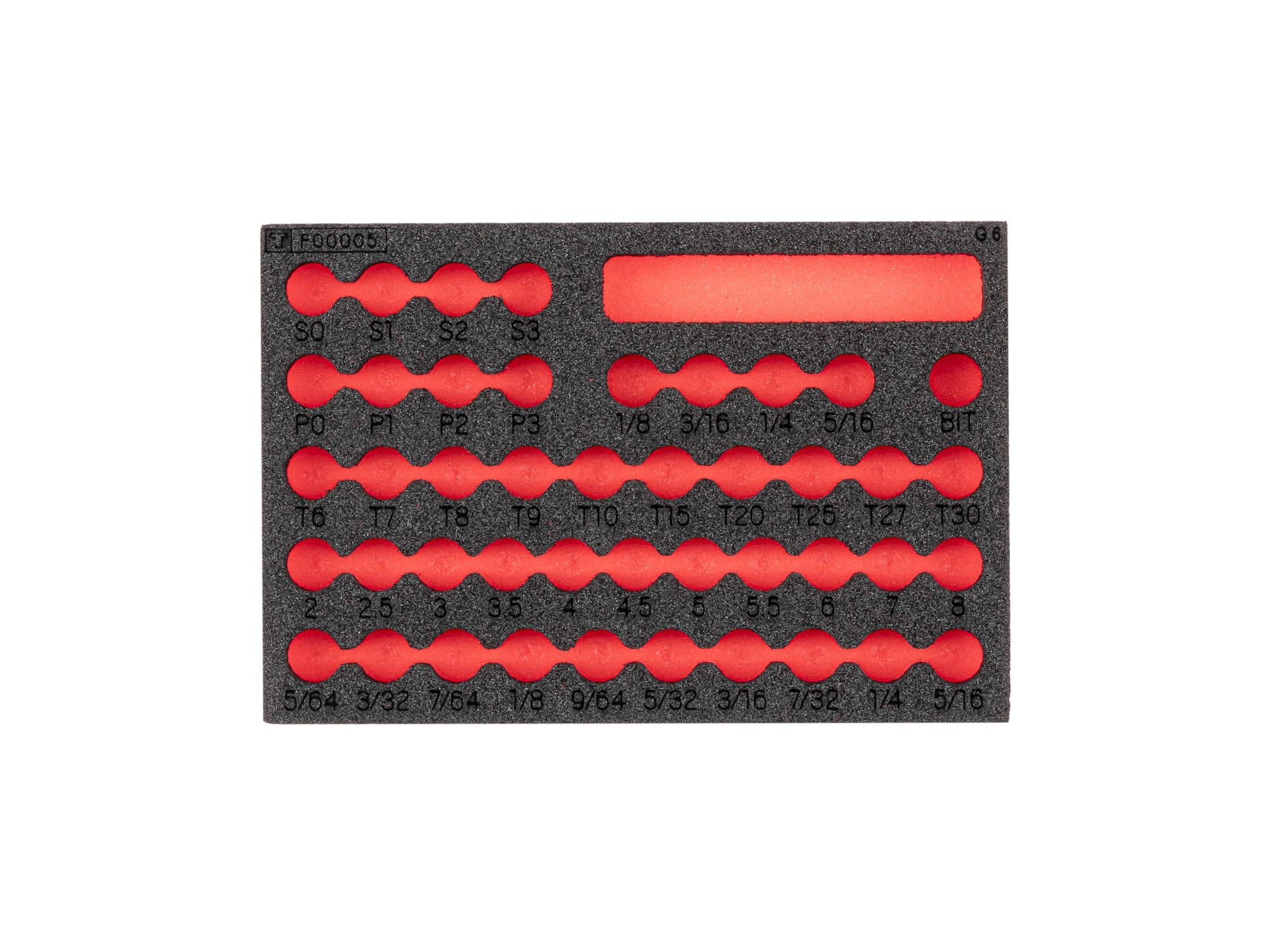 Bit Socket Set Foam Organizer, 6 x 4 Inch (44-Tool)