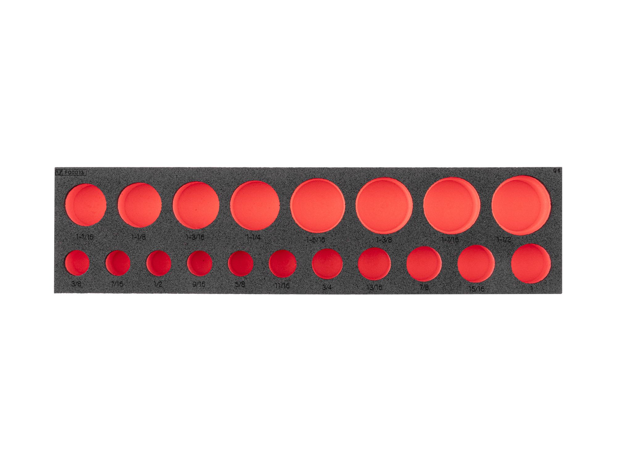 Socket Set Foam Organizer, 16 x 4 Inch (19-Tool)
