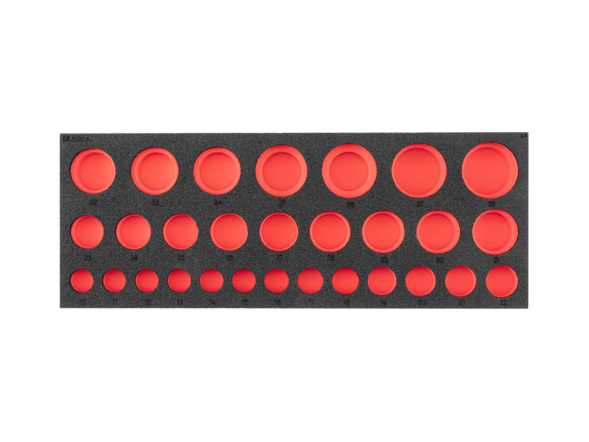 Socket Set Foam Organizer, 16 x 6 Inch (29-Tool)