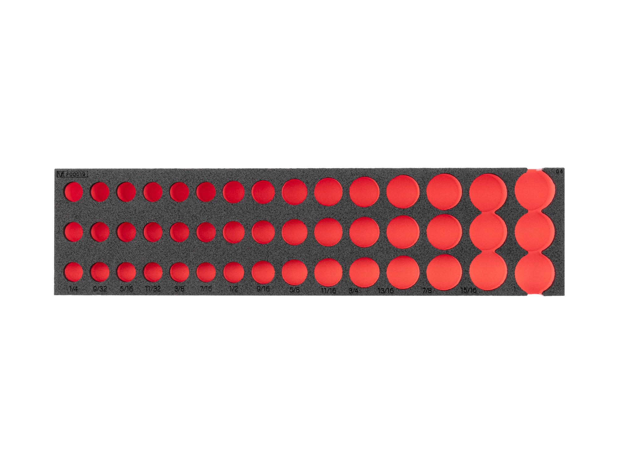 Socket Set Foam Organizer, 16 x 4 Inch (45-Tool)
