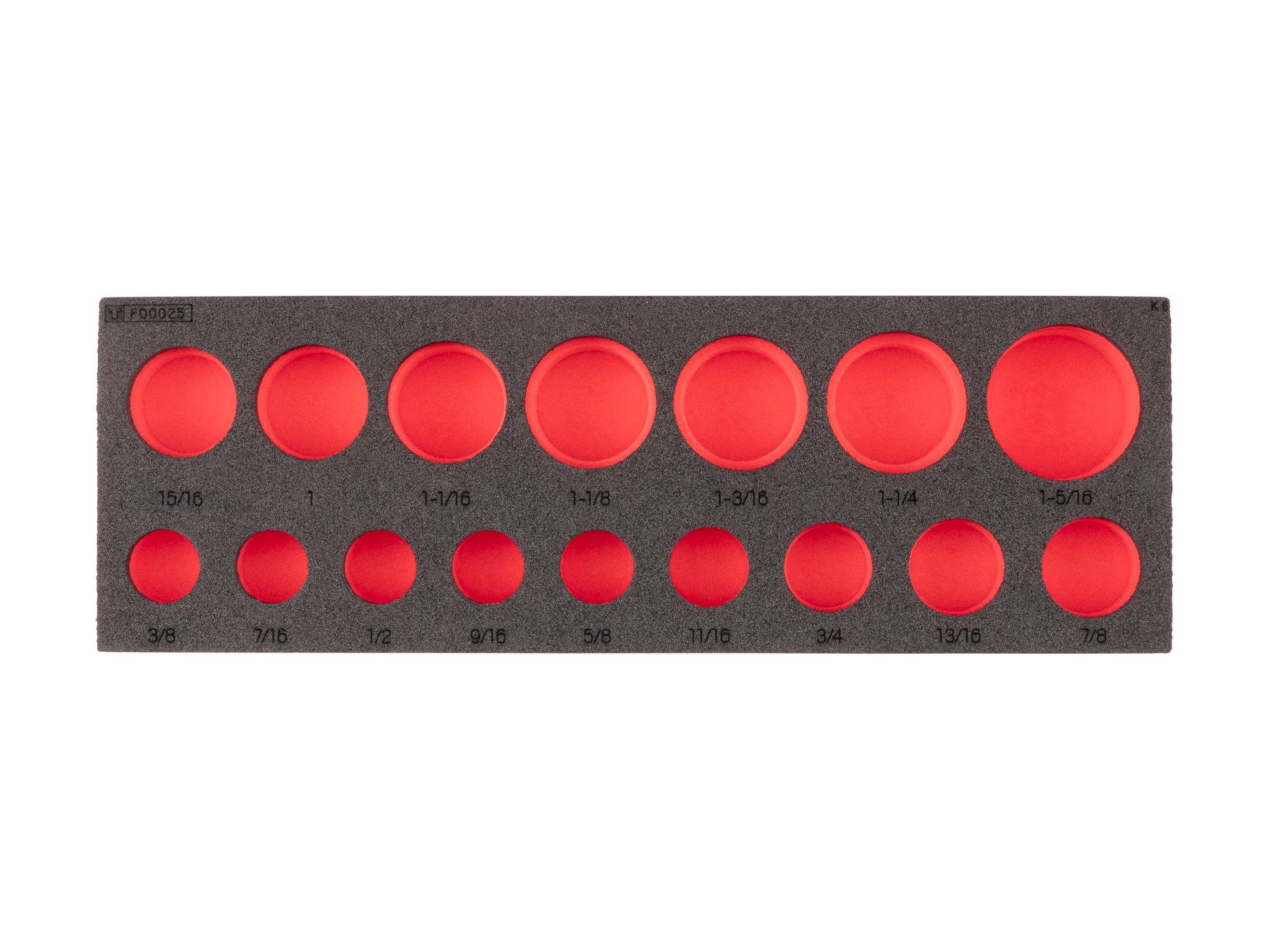 Socket Set Foam Organizer, 12 x 4 Inch (16-Tool)