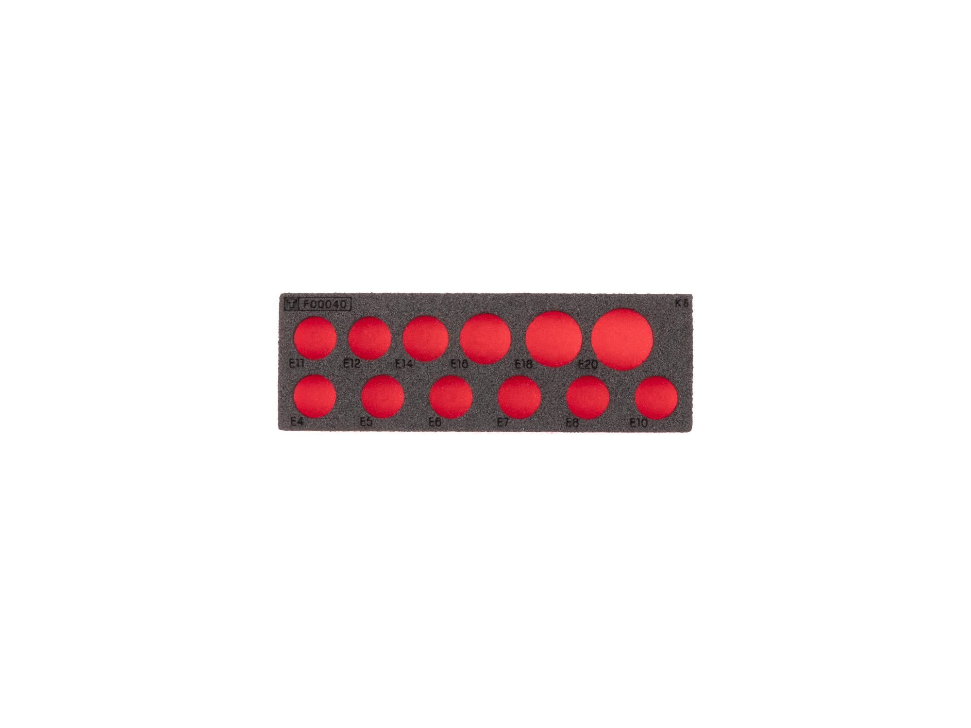 External Star Socket Set Foam Organizer, 6 x 2 Inch (12-Tool)