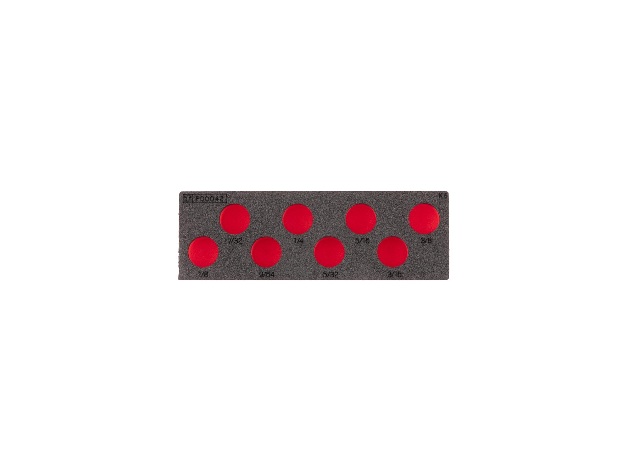Hex Bit Socket Set Foam Organizer, 6 x 2 Inch (8-Tool)