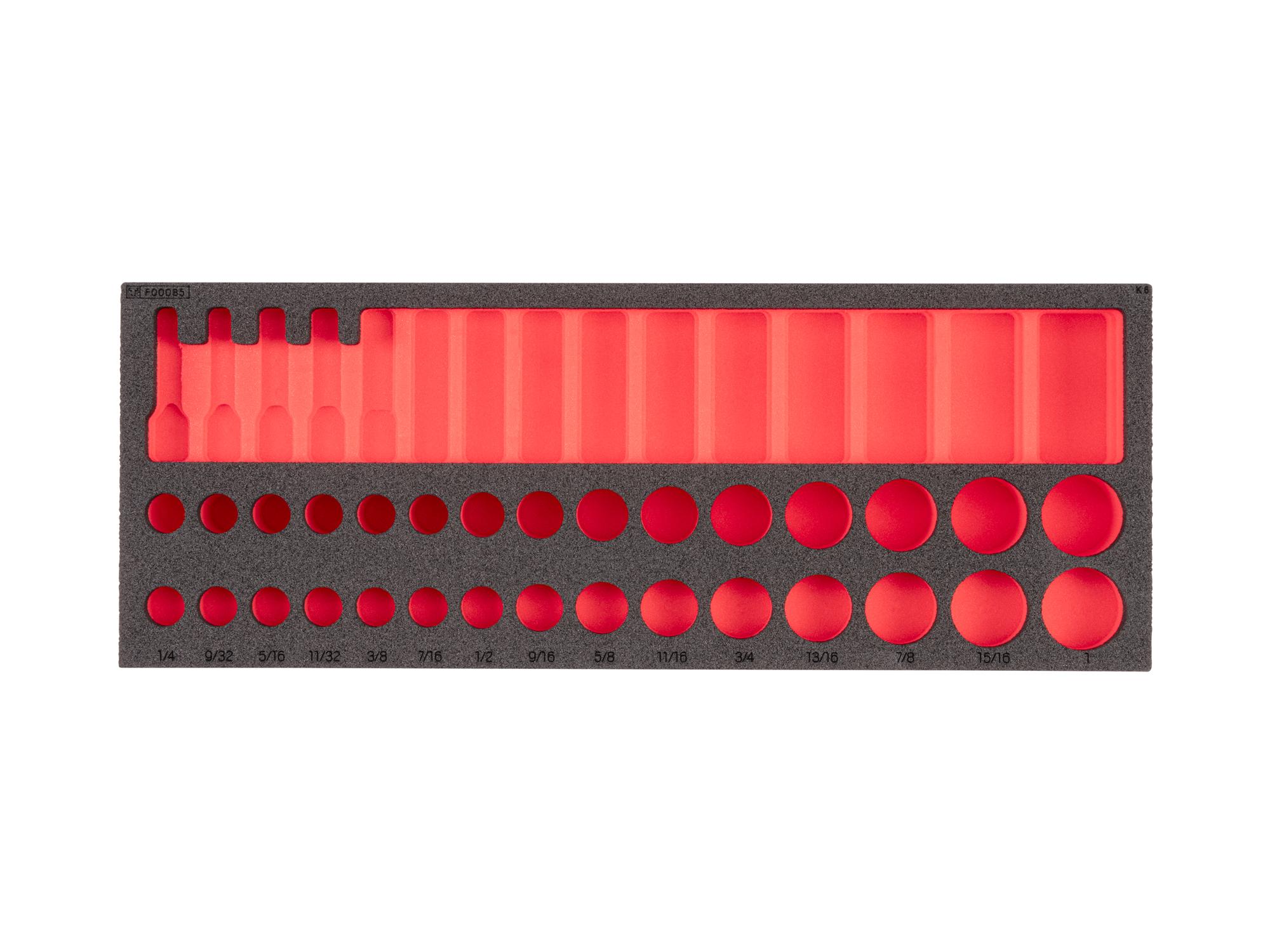 Socket Set Foam Organizer, 16 x 6 Inch (45-Tool)