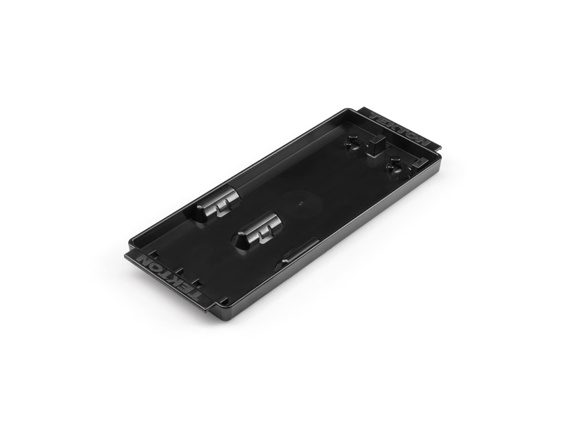 Front-right angle view of black Tekton 8 inch socket organization. Item #OSC71000