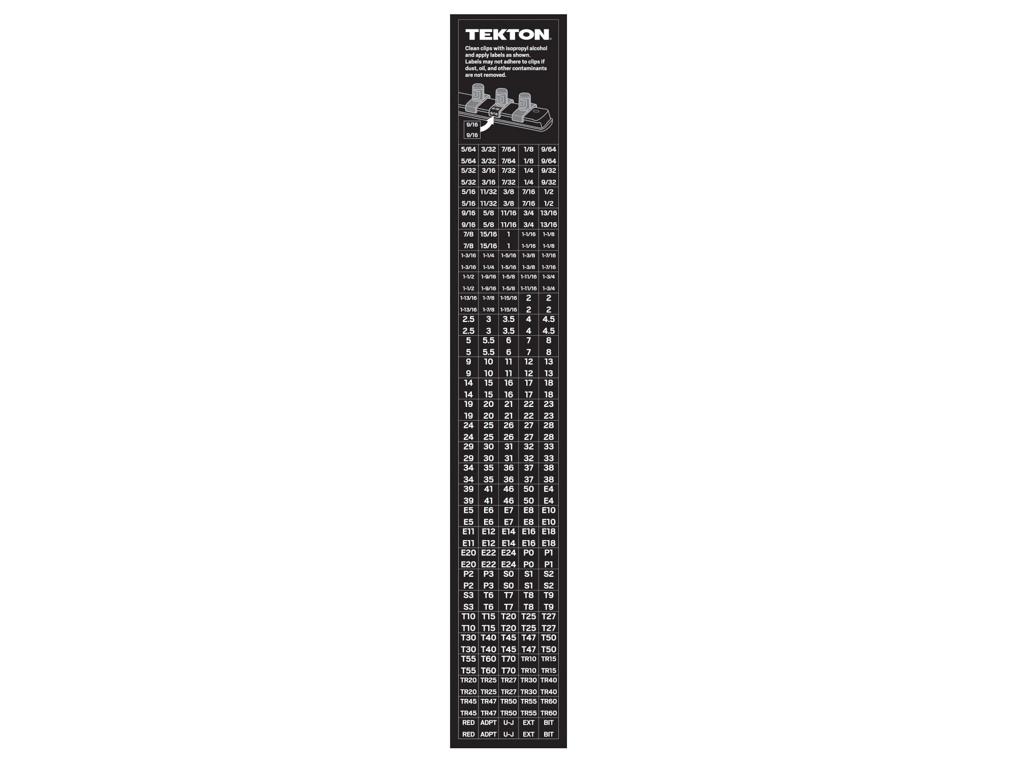 Front view of Tekton rail white socket organization set. Item #OSC90001