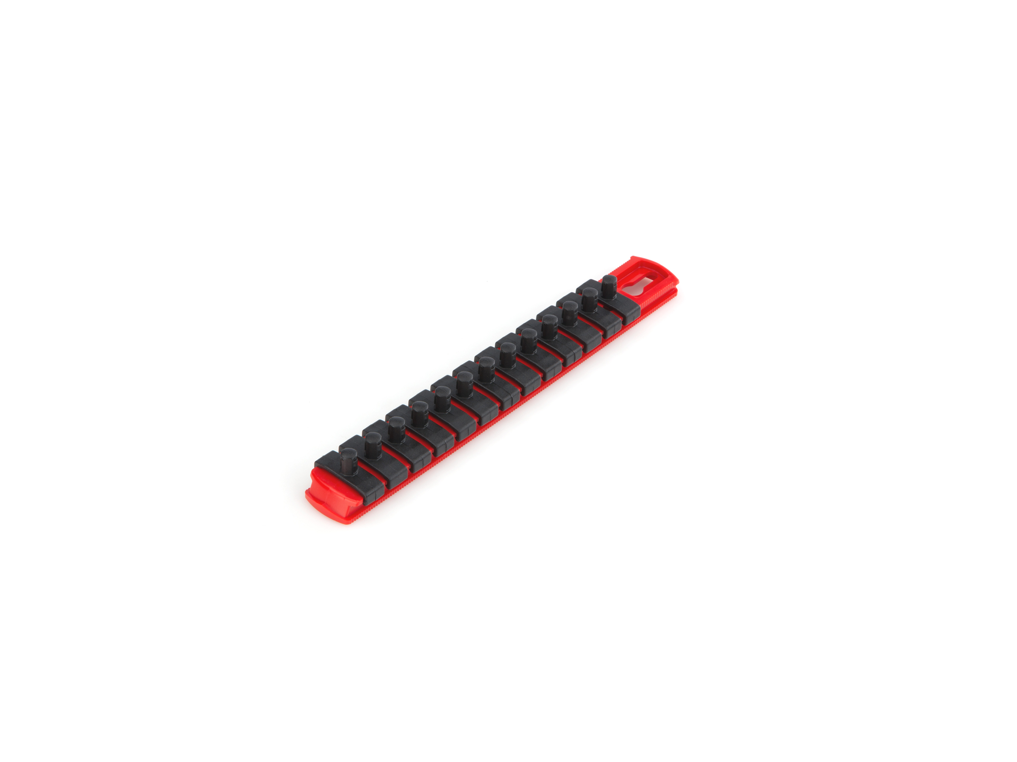 TEKTON 1/4 Inch Drive x 8 Inch Socket Rail, 13 Clips (Red)