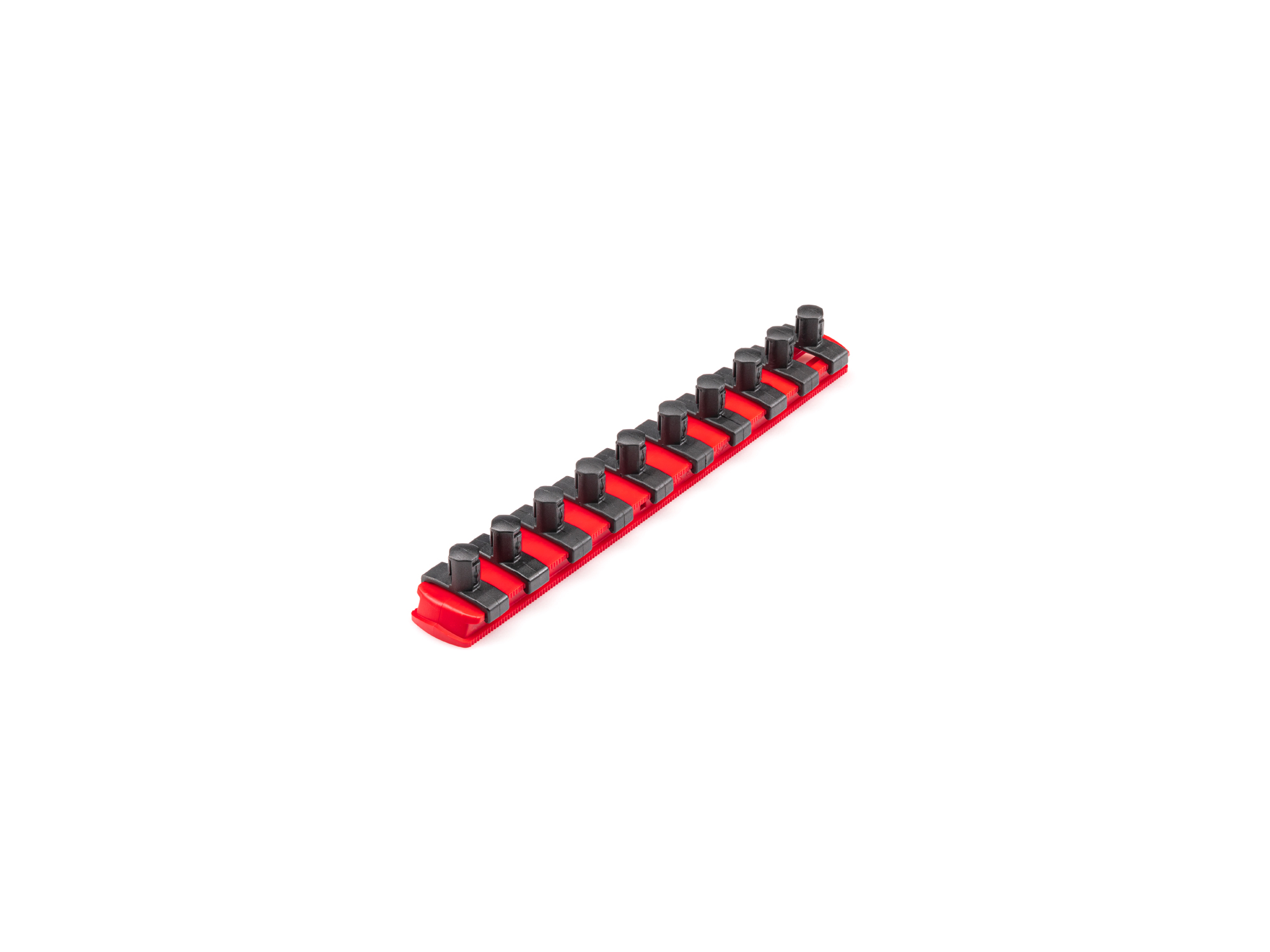 TEKTON 3/8 Inch Drive x 8 Inch Socket Rail, 10 Clips (Red)