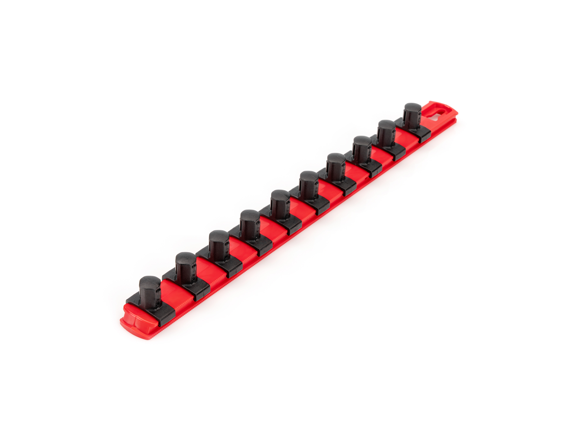 TEKTON 1/2 Inch Drive x 13 Inch Socket Rail, 10 Clips (Red)