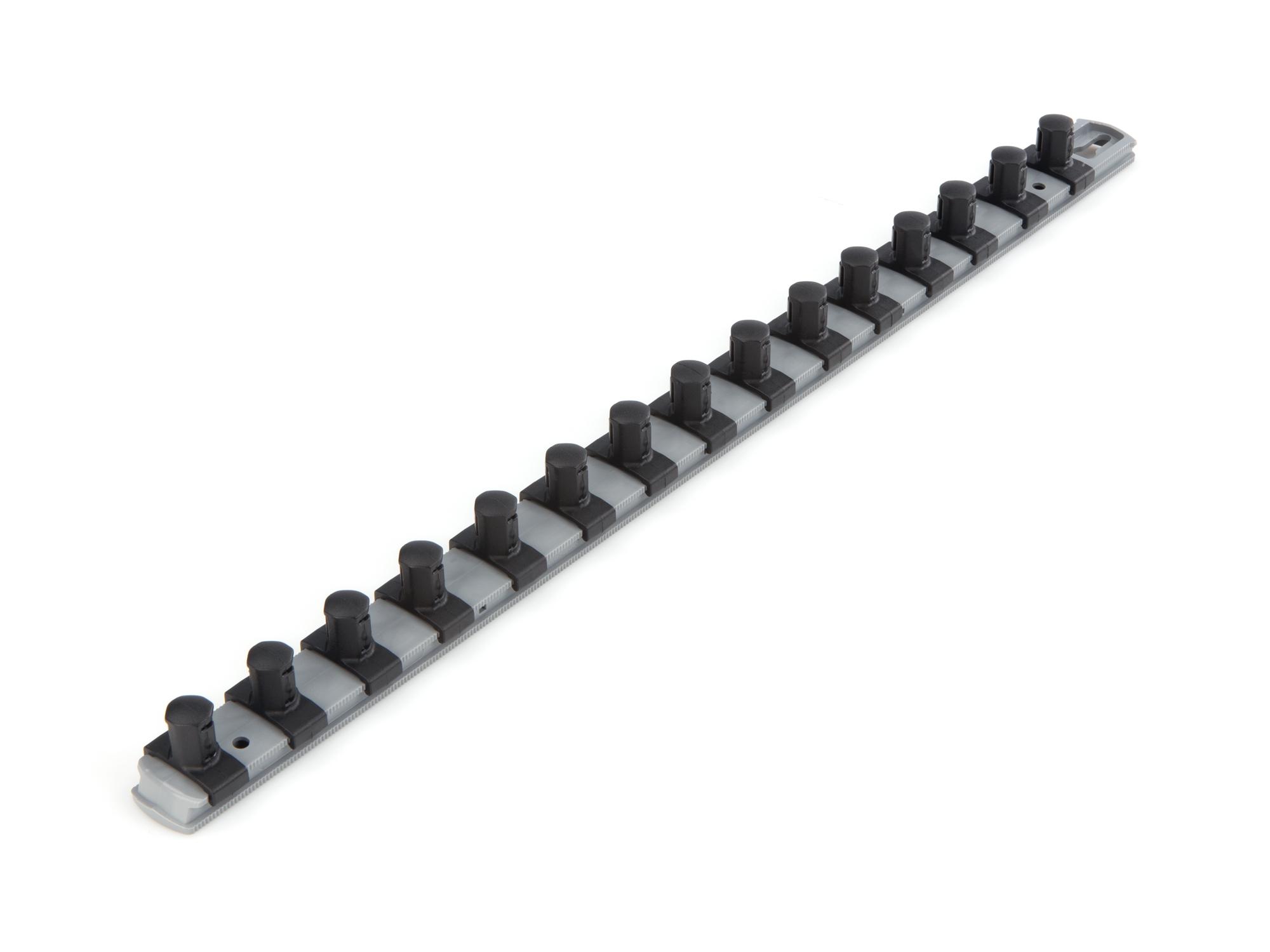 Front-right angle view of Tekton gray 18 inch socket organization set. Item #OSR23315